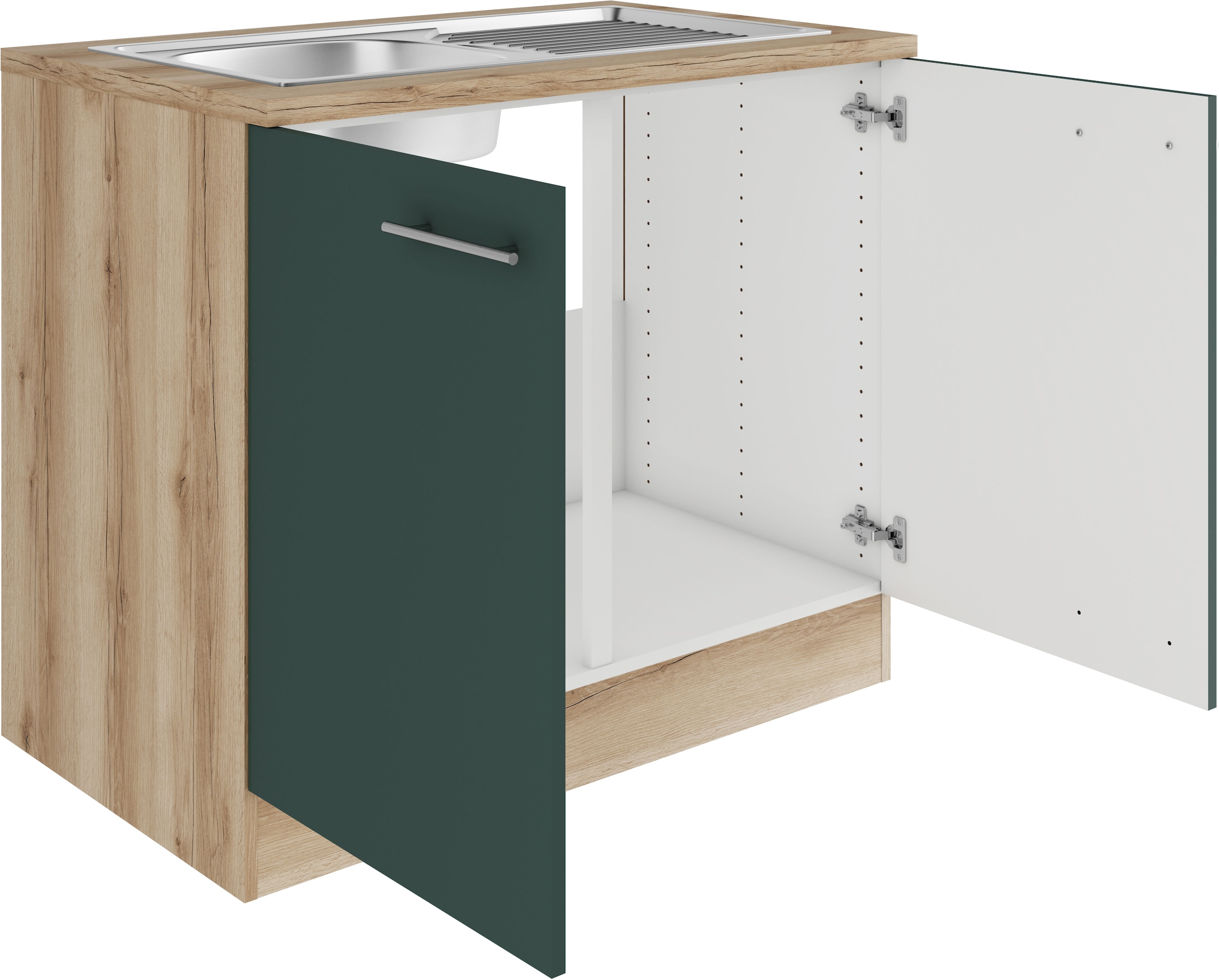 OPTIFIT Spülenschrank »Bella«, Breite 100 cm, mit Edelstahl-Einbauspüle