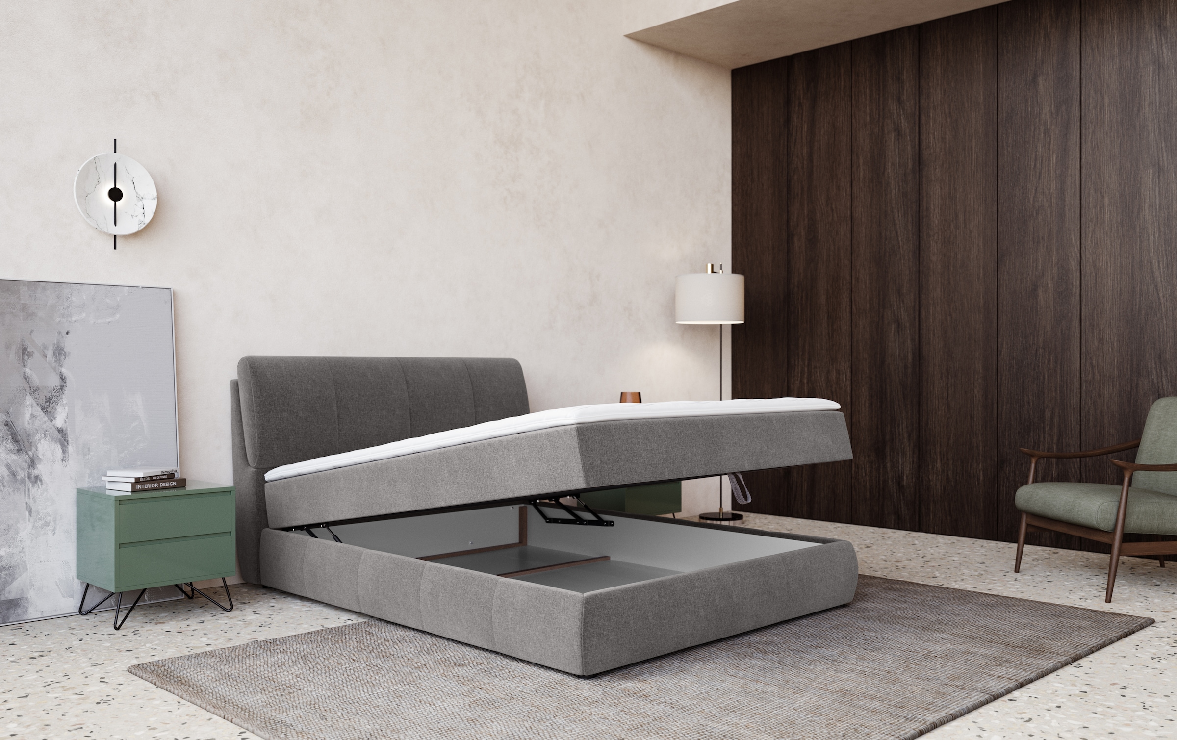 COTTA Boxbett »Cooper« inkl. Topper, Bettkasten und verstellbarem Kopfteil