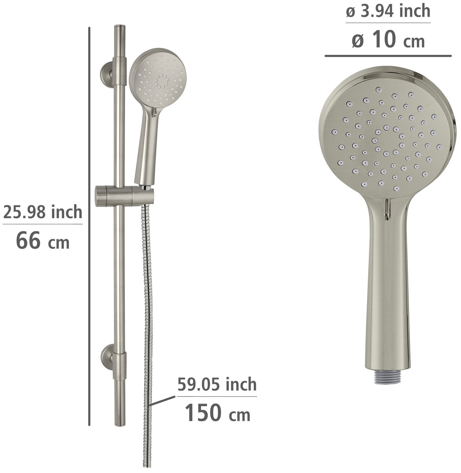 WENKO Brausegarnitur »Young«, Duschstange inkl. Halter, Handbrause und Duschschlauch