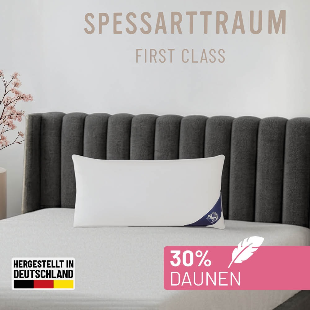 SPESSARTTRAUM Federkopfkissen "FIRST CLASS, Einzelkissen oder Doppelpack" Füllung: 70% Federn / 30% Daunen, Klasse 1, Downpass zertifiziert 1 Stk. tlg. hergestellt in Deutschland, allergikerfreundlich, im Set günstiger
