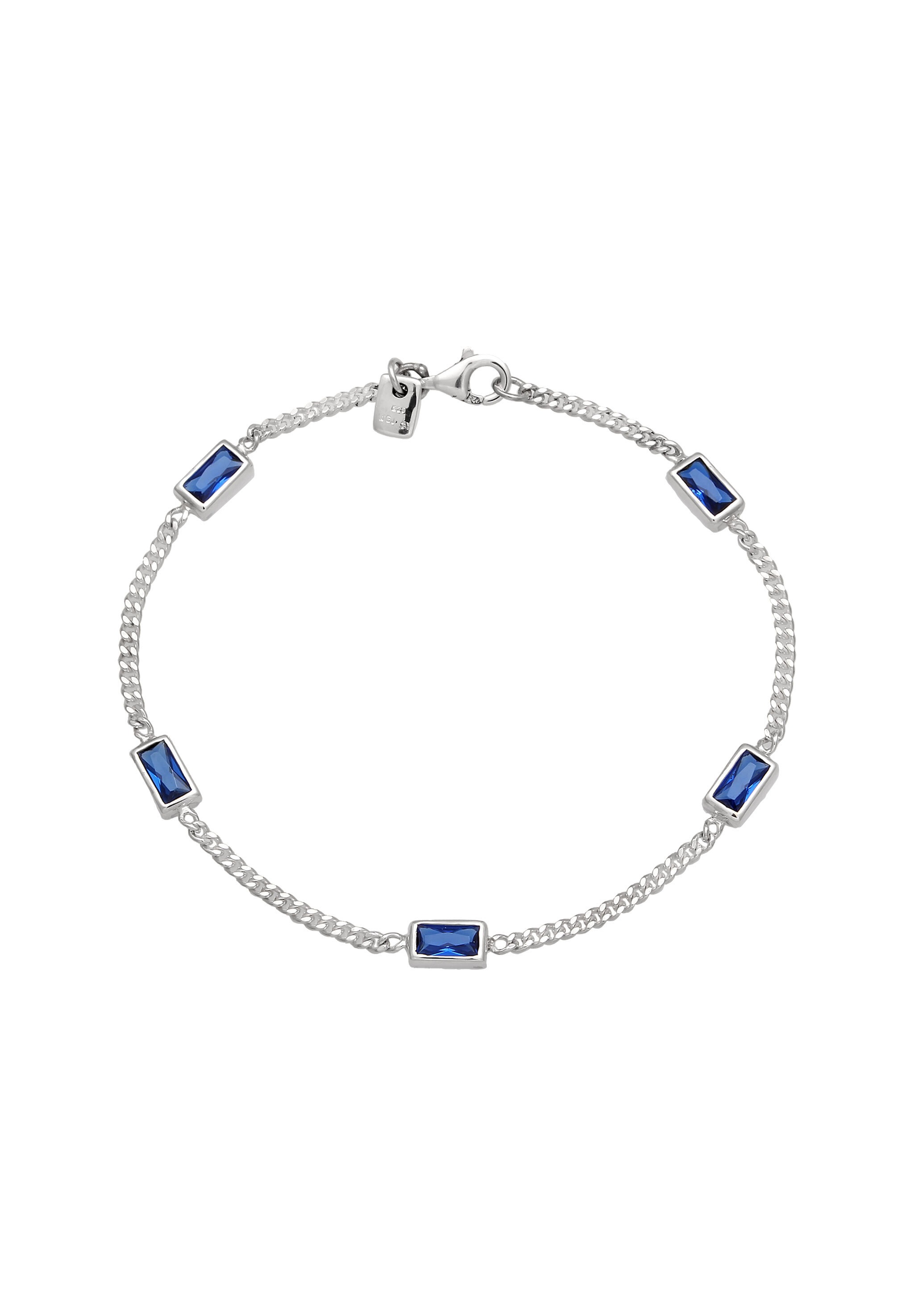 Kuzzoi Armkette »Armband Saphir Synthetisch Blau 925 Sterling Silber«