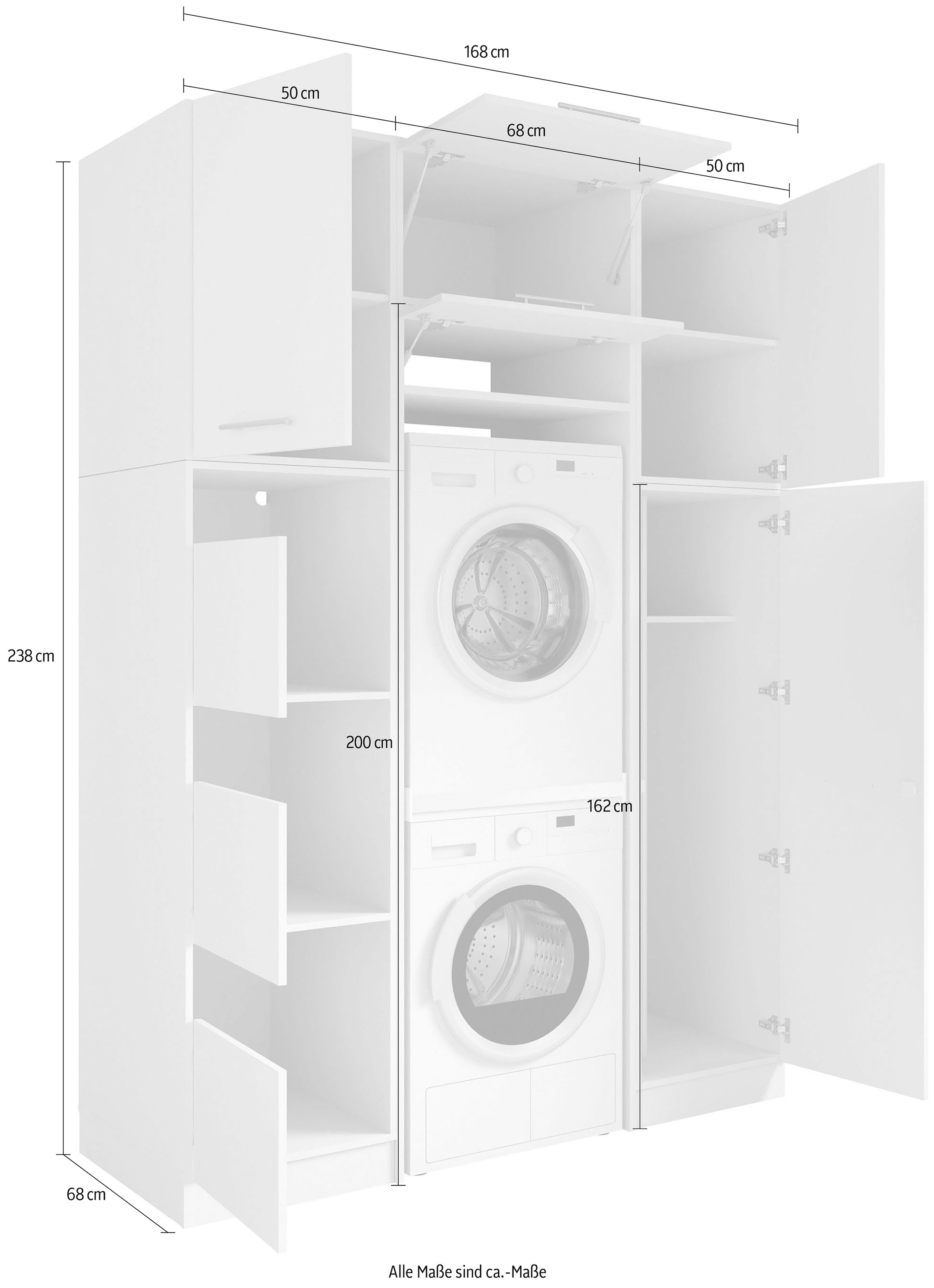 Laundreezy Mehrzweckschrank-Set »Laundreezy, 6-tlg. Mehrzweckschrank-Set B/H/T 168/238/68 cm« 6 Stk. tlg.