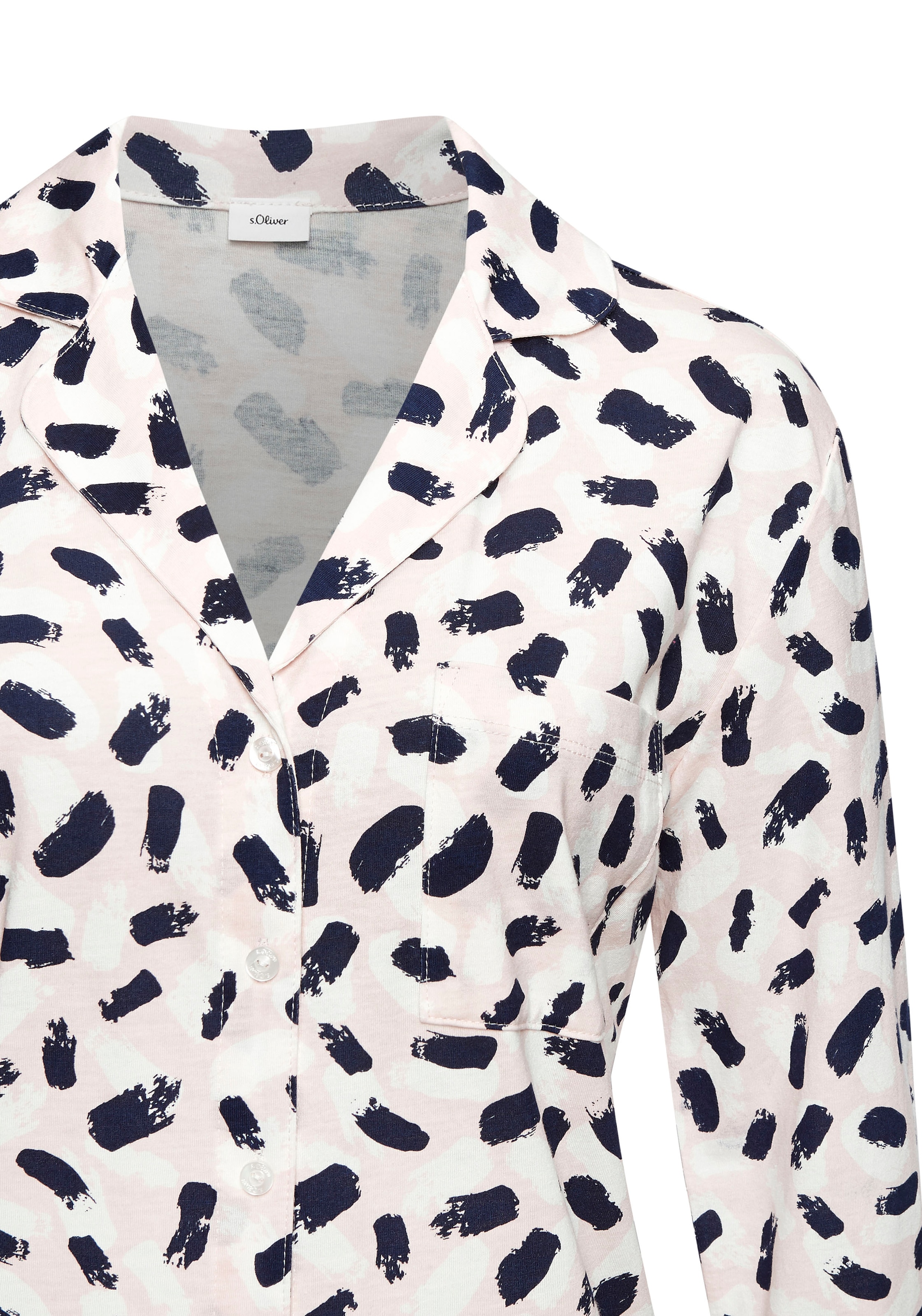 s.Oliver Pyjamaoberteil 1-teilig,  mit schönem Alloverdruck