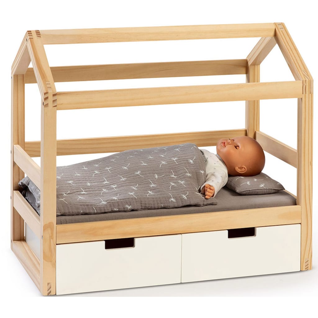 MUSTERKIND® Puppenbett »Puppen-Hausbett Viola, natur/weiß«