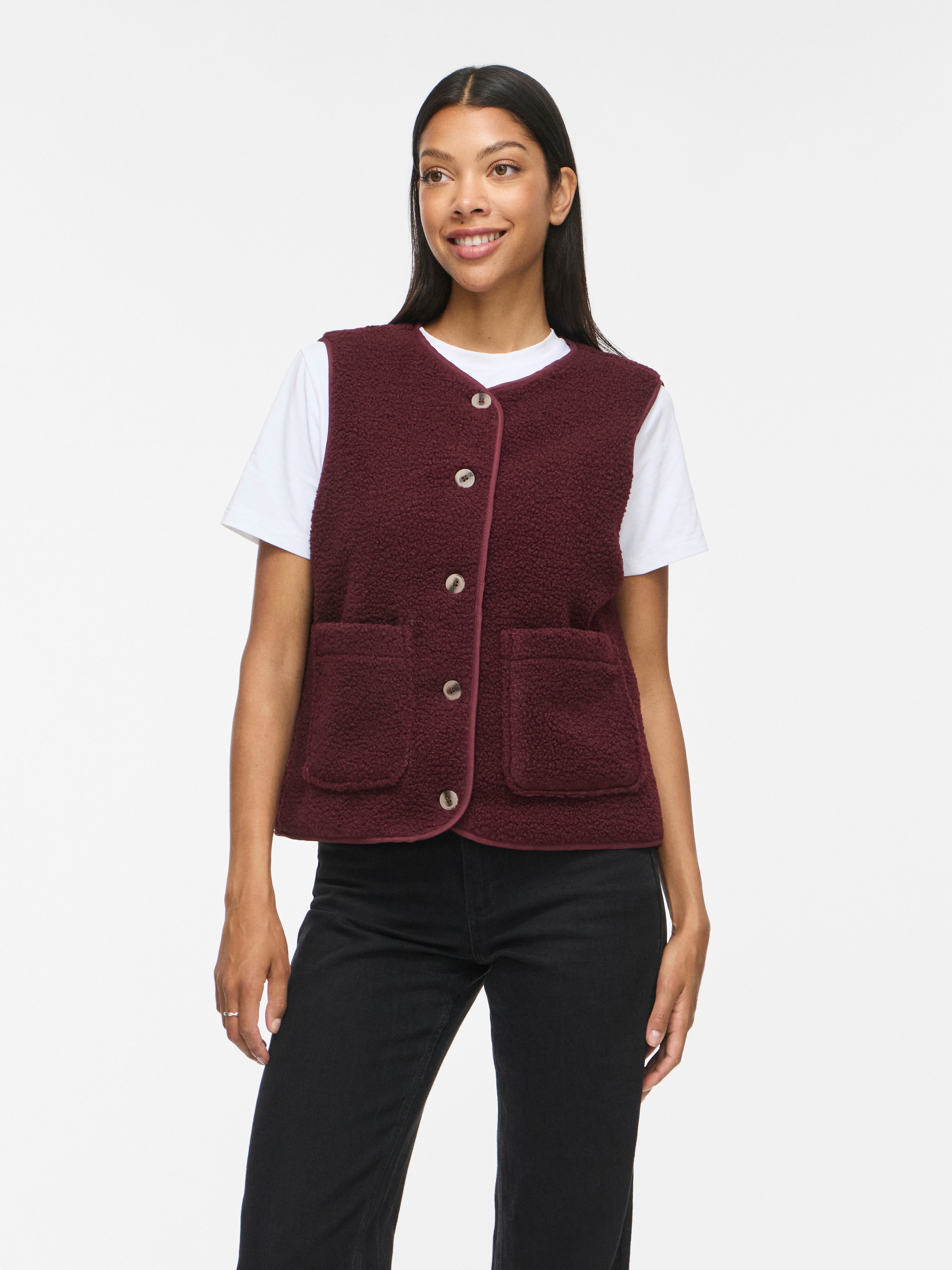 Vila Plüschweste »VIADA TEDDY WAISTCOAT - NOOS« Plüsch, Kunstfaser, regular fit