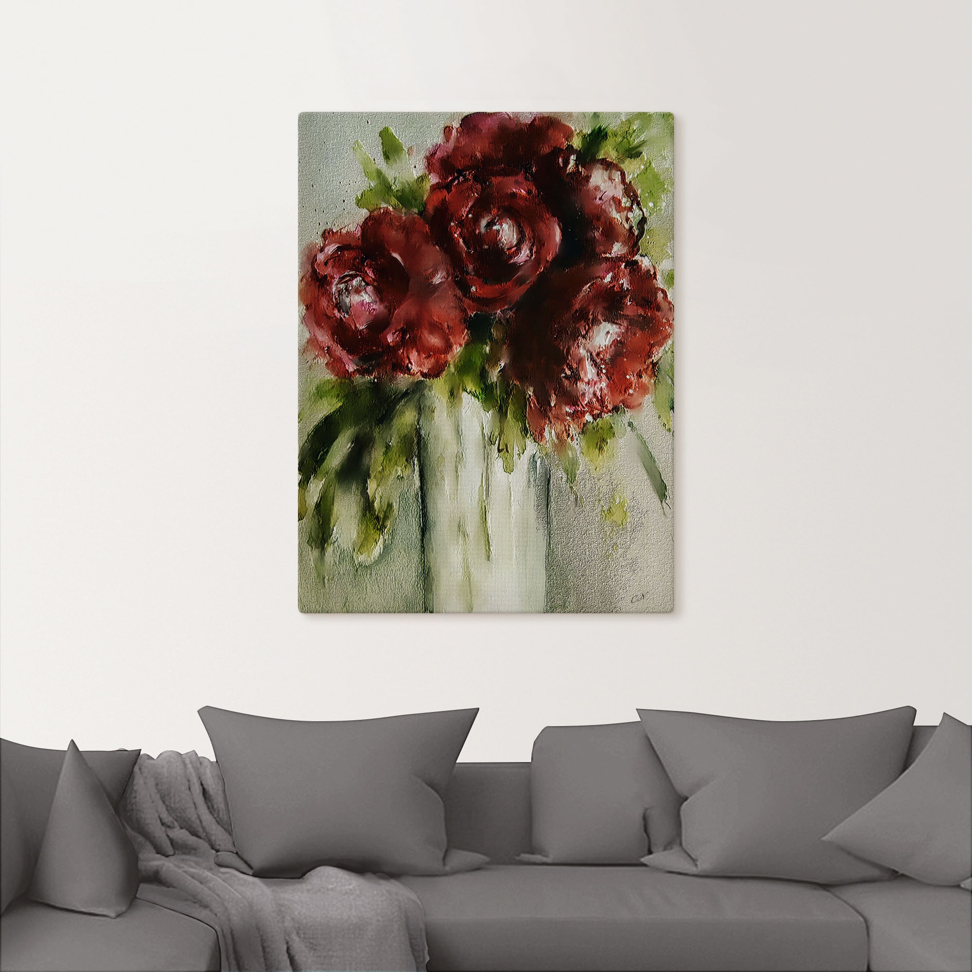 Artland Wandbild »Pfingstrosen in Vase«, Blumenbilder, (1 St.), als Alubild, Leinwandbild, Wandaufkleber oder Poster in versch. Größen