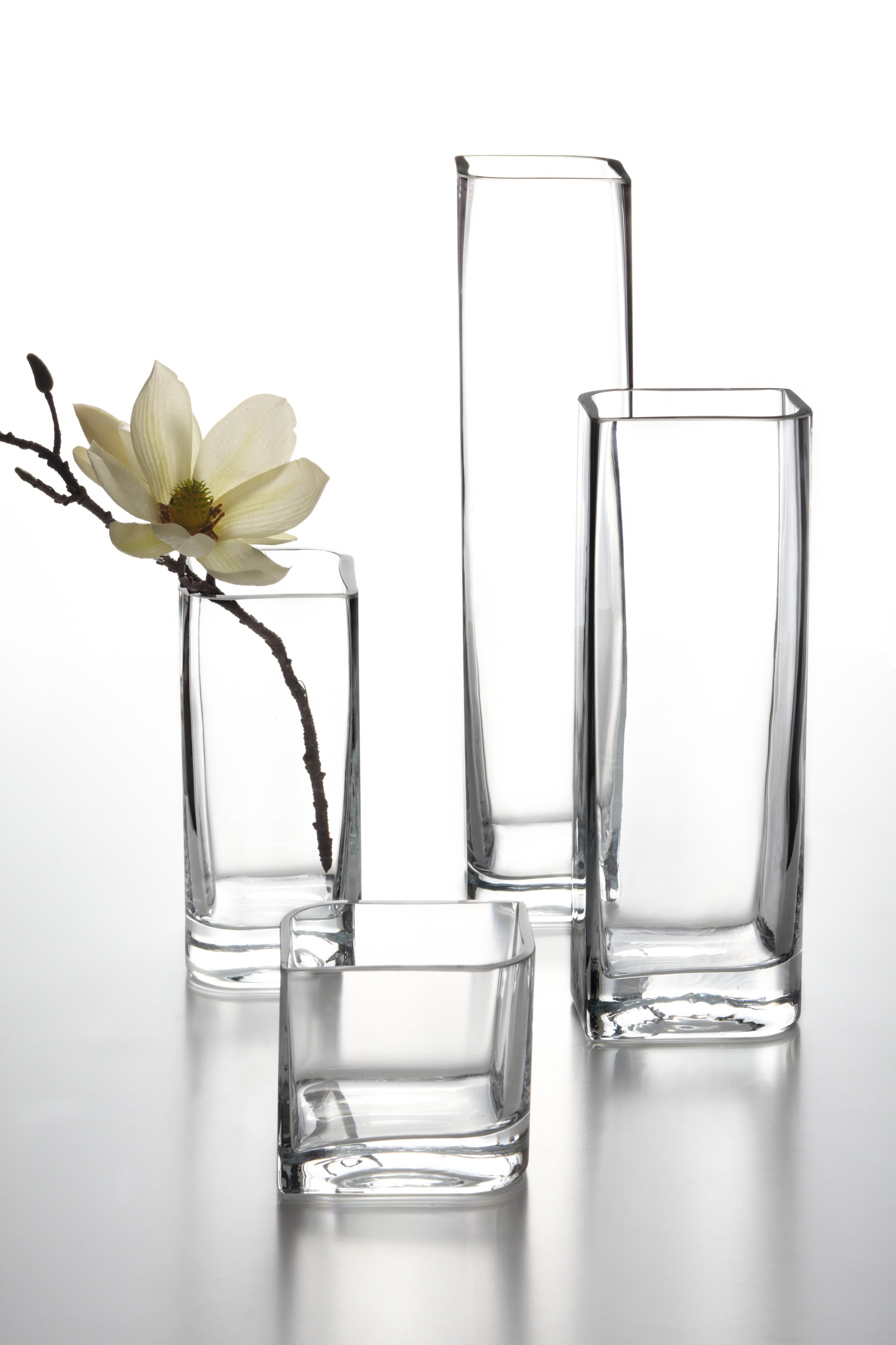 LEONARDO Tischvase »Dekovase LUCCA, aus Glas, handgefertigt«, (1 St.), rechteckig, spülmaschinenfest