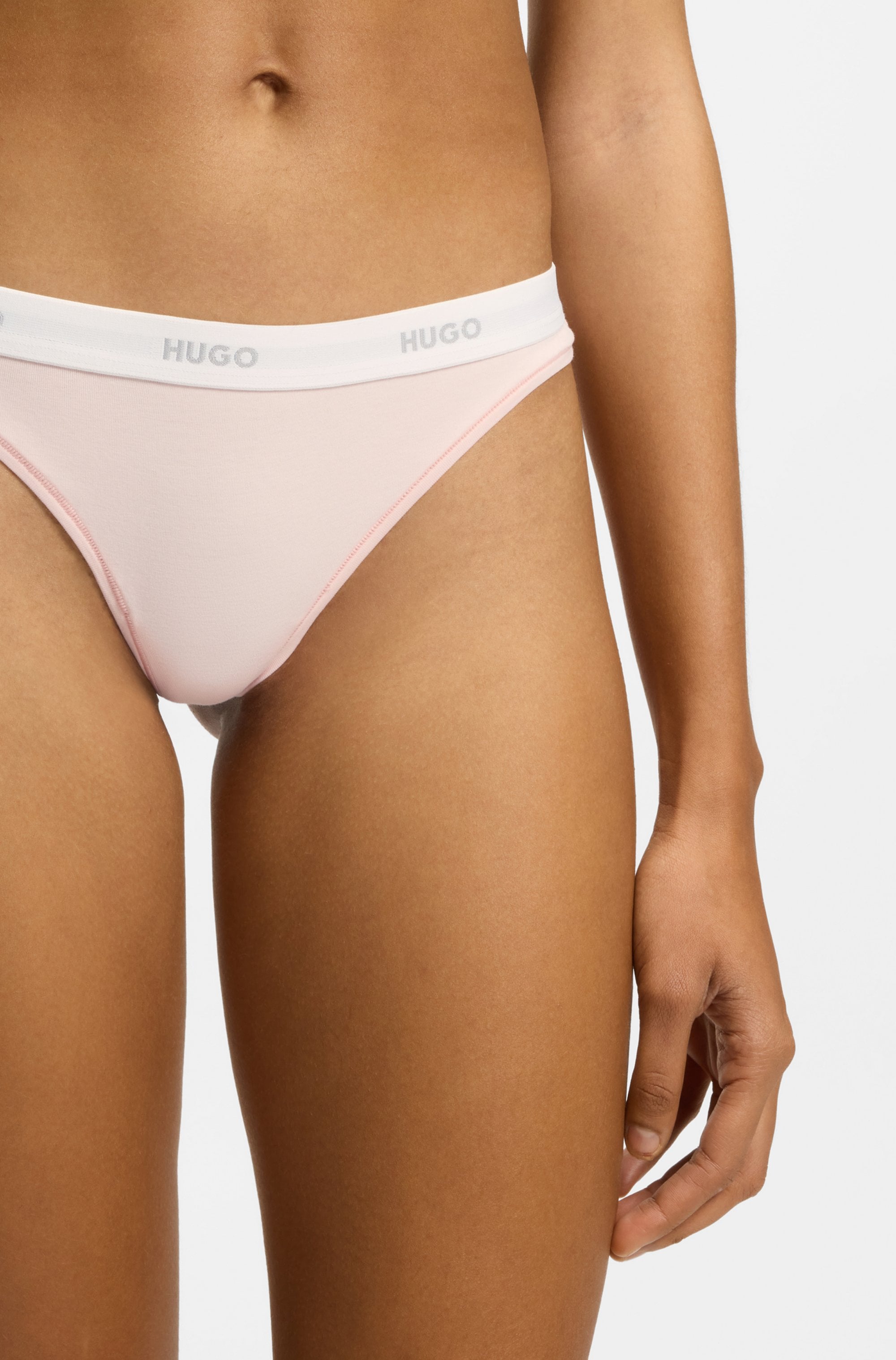 HUGO Underwear String »ID«, aus Stretch-Baumwolle mit Logos am Bund