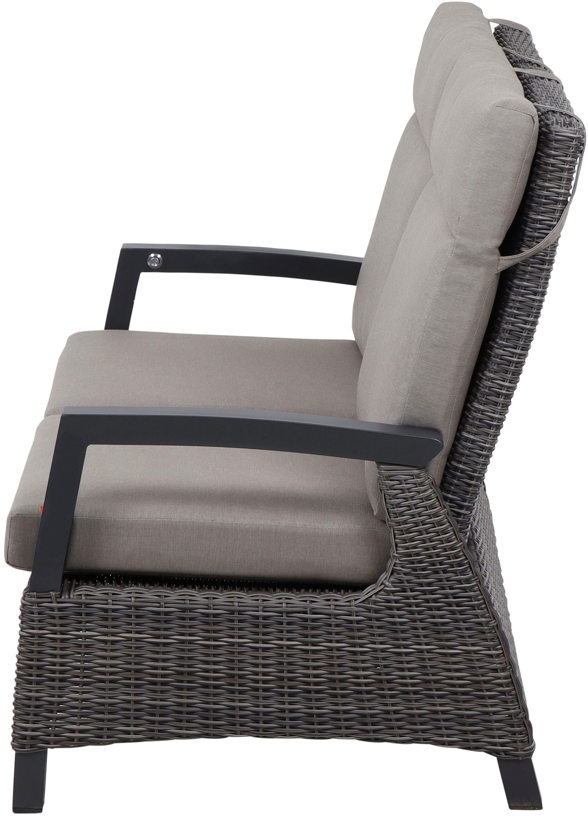 Siena Garden Gartenlounge-Set »Corido«, (Set, 8 tlg.), bestehend aus 2 Sesseln, 1 Bank, 1 Tisch und 4 Auflagen