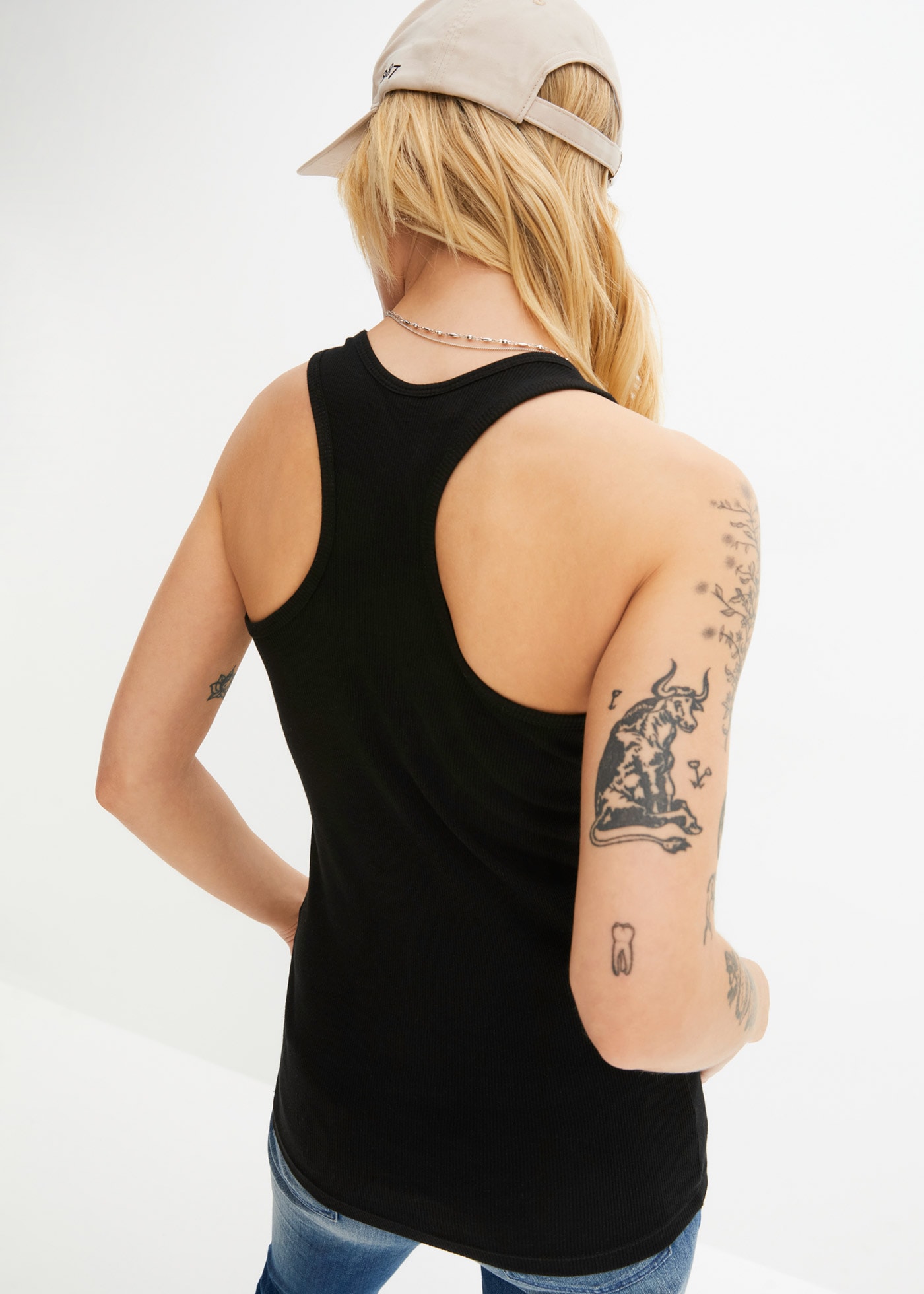 bonprix Tanktop Packung, 2 Ringerrücken, Ripp-Qualität