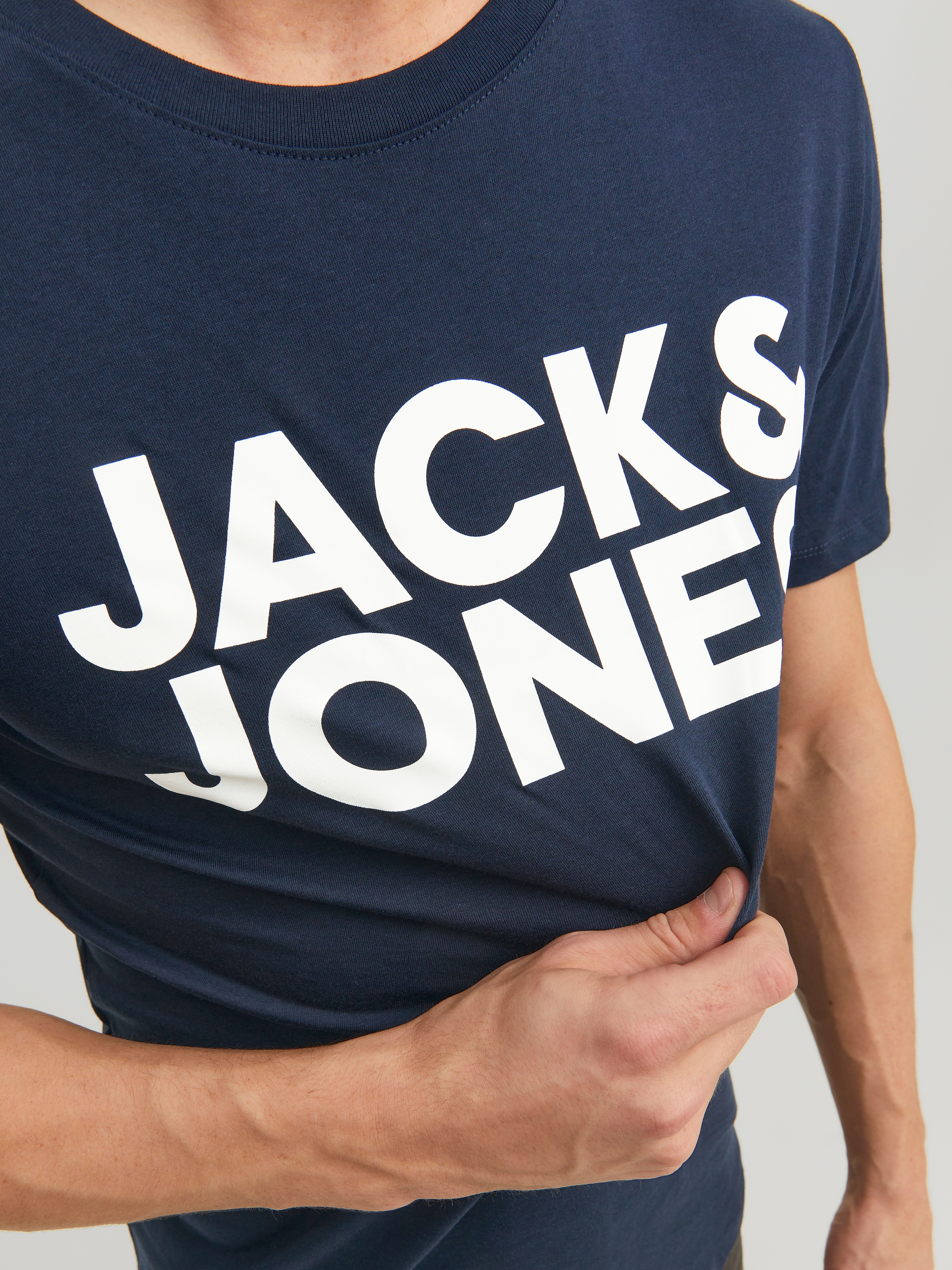 Jack & Jones T-Shirt »JJECORP Herren-Tee mit figurbetonter Silhouette« bedruckt, modisch, schmal, Baumwolle, Rundhals