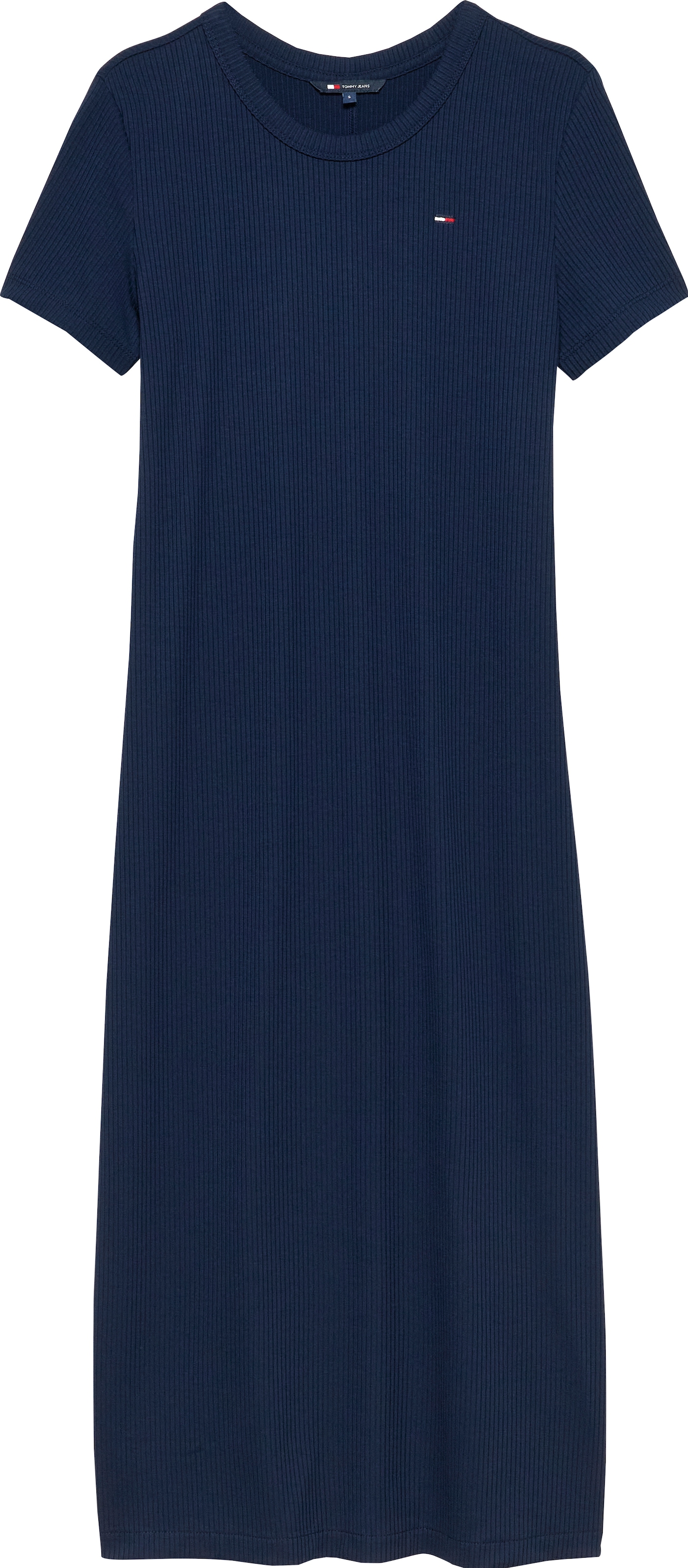 Tommy Jeans Jerseykleid, mit gerippter Struktur, Logostickerei