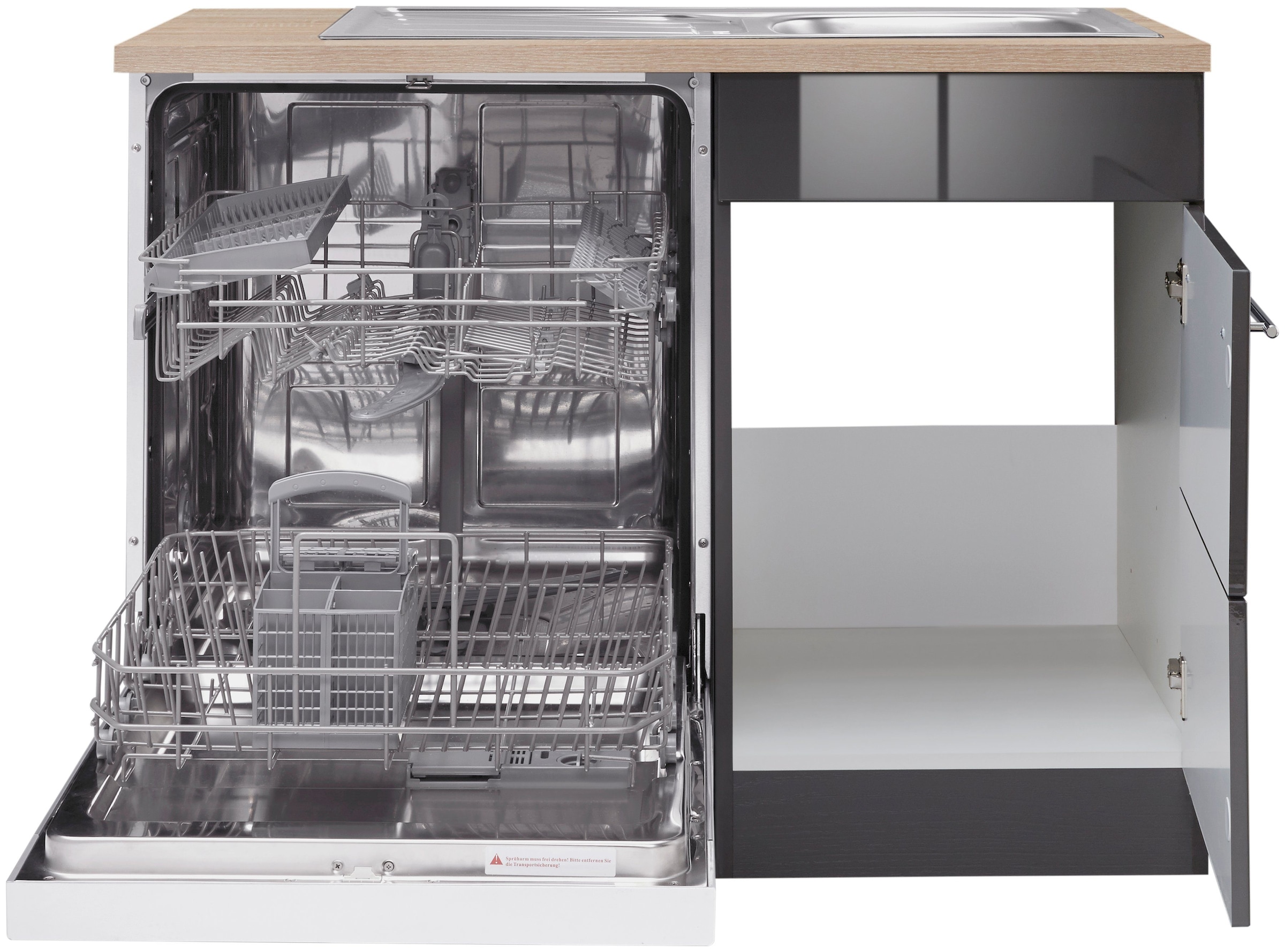 KOCHSTATION Spülenschrank »KS-Wien« Breite 110 cm, inkl. Möbelfront für teilintegrierbaren Geschirrspüler