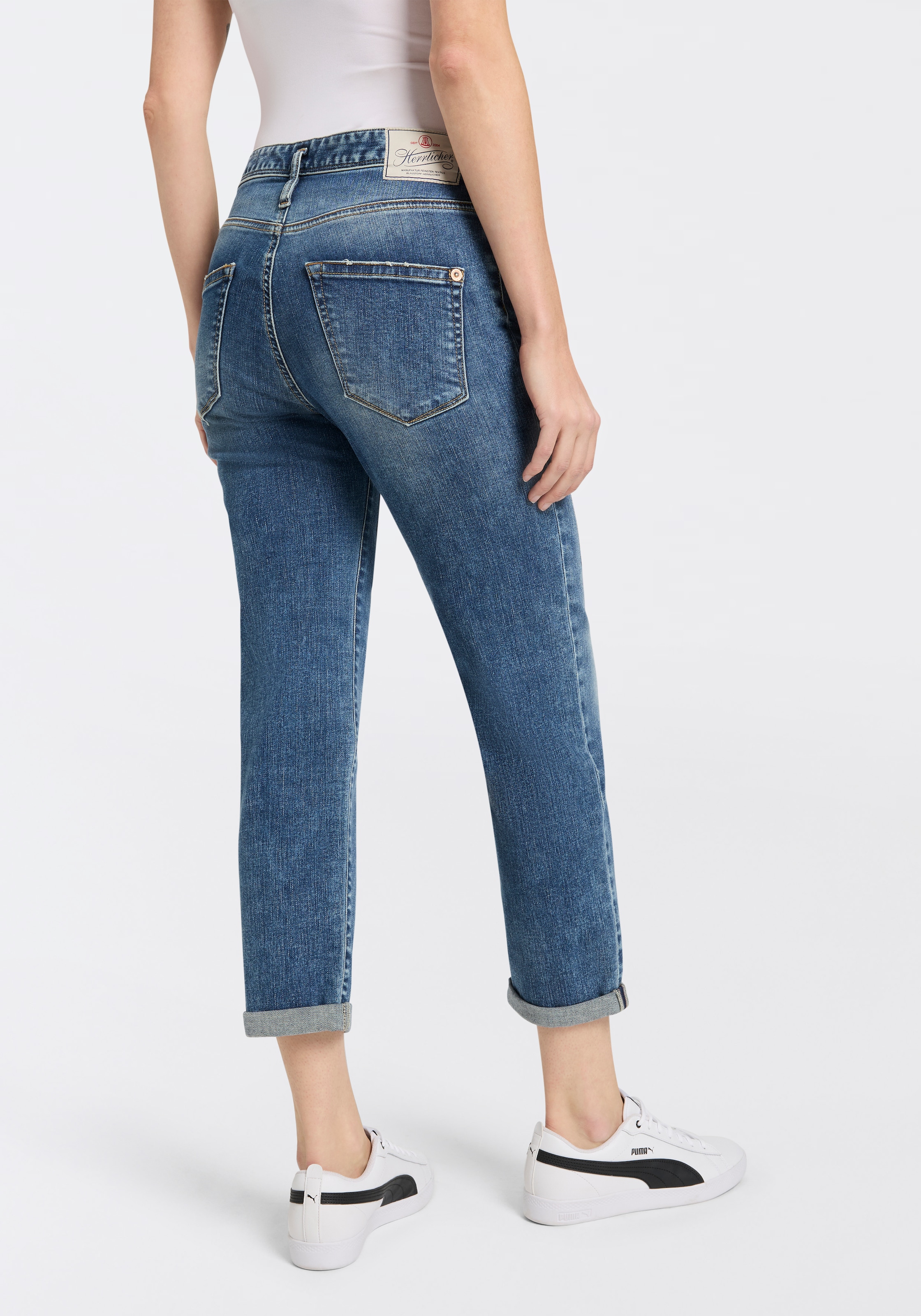 Herrlicher Boyfriend-Jeans »Shyra Tap Organic Denim«, mit halbverdeckter Knopfleiste