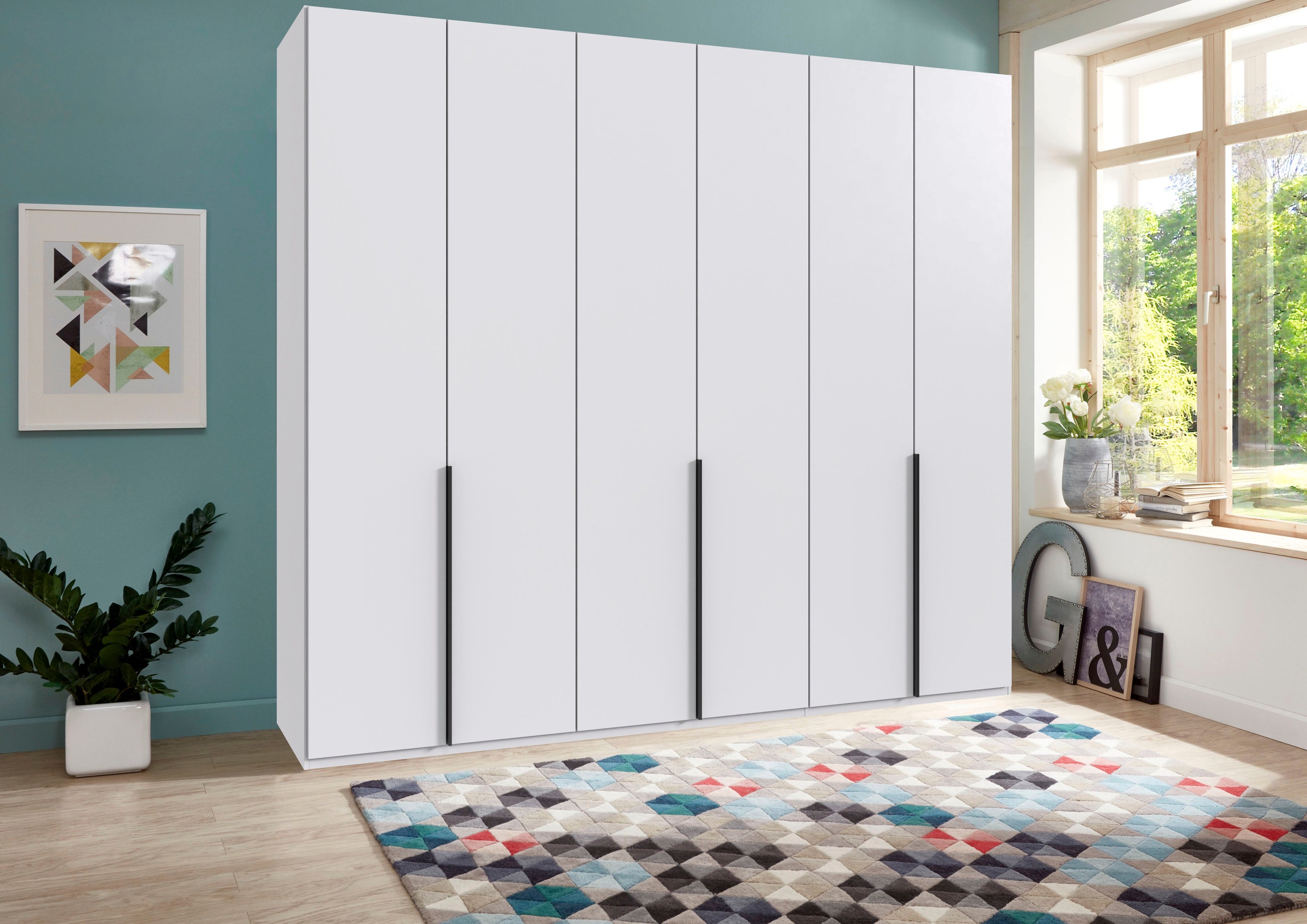 Wimex Kleiderschrank »Mugano,in 8 Breiten,3 Höhen,2 Tiefen, viele Farben, Made in Germany«, (in Basic oder Premium Ausstattung mit 2 weiteren Einlegeböden), mit langen oder kurzen Griffen aus Metall, mit oder ohne Spiegel