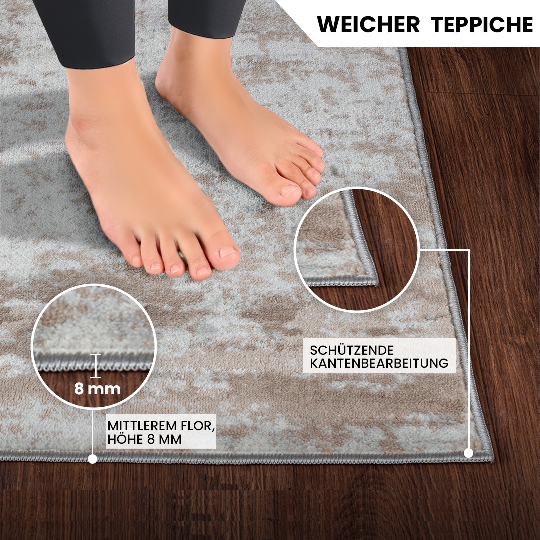 Livabliss Teppich »WAMBA« rechteckig 10 mm Höhe Moderner Designerteppich in Marmor Optik, Kurzflor Wohnzimmerteppich