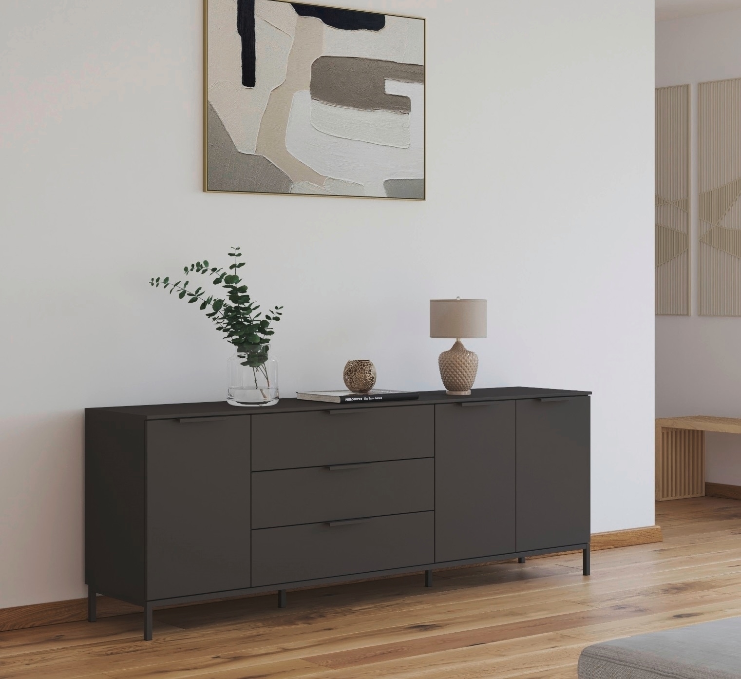 rauch Kombikommode »Kommode Türkommode Sideboard Kombikommode FLIPP« Breite 200 cm mit 2 Einlegeböden,  3-türig mit  3 Schubladen und Soft-Close-Funktion