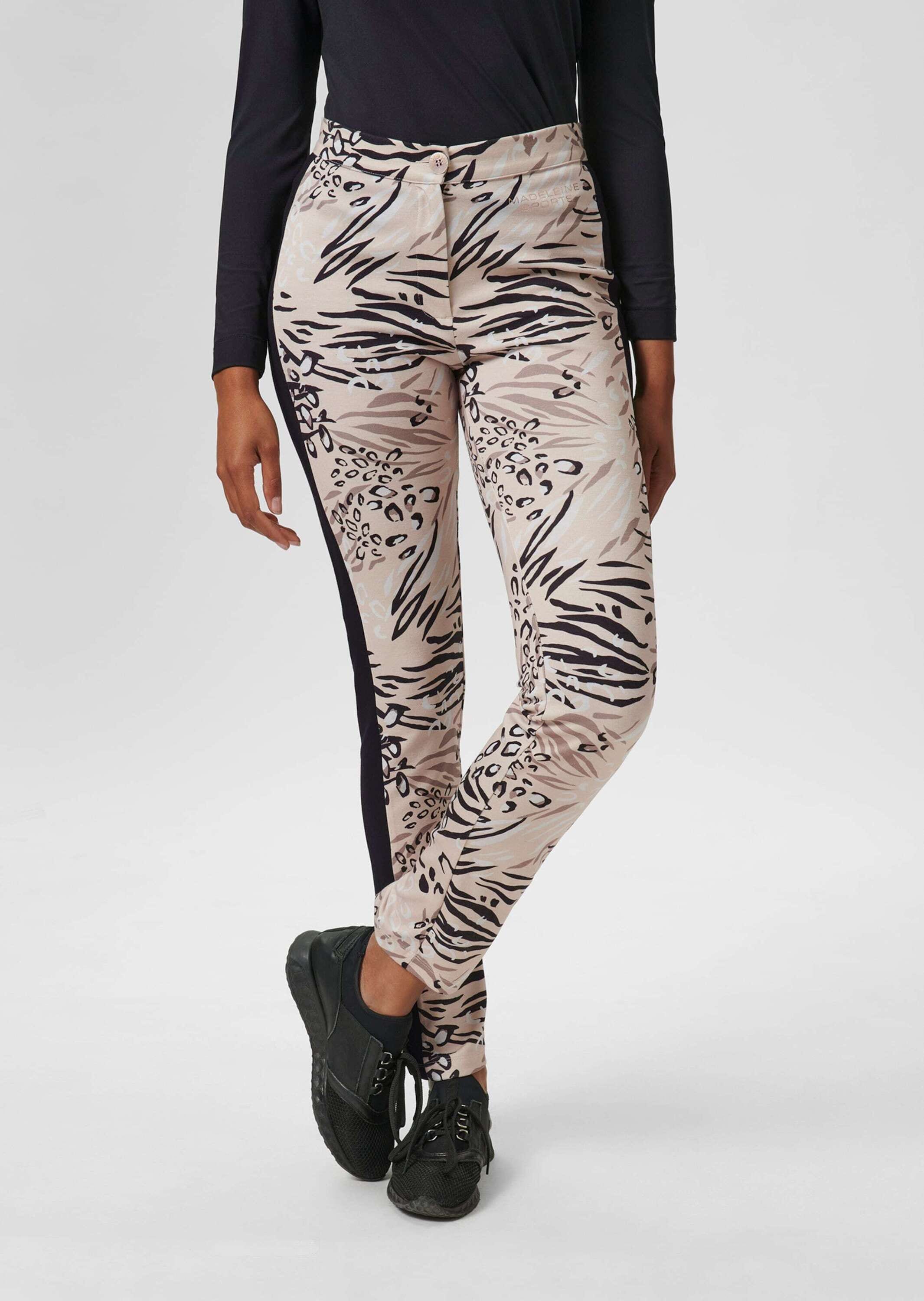 MADELEINE Stoffhose »Hose Slimline-Hose mit abstraktem Print und Zierstreifen«