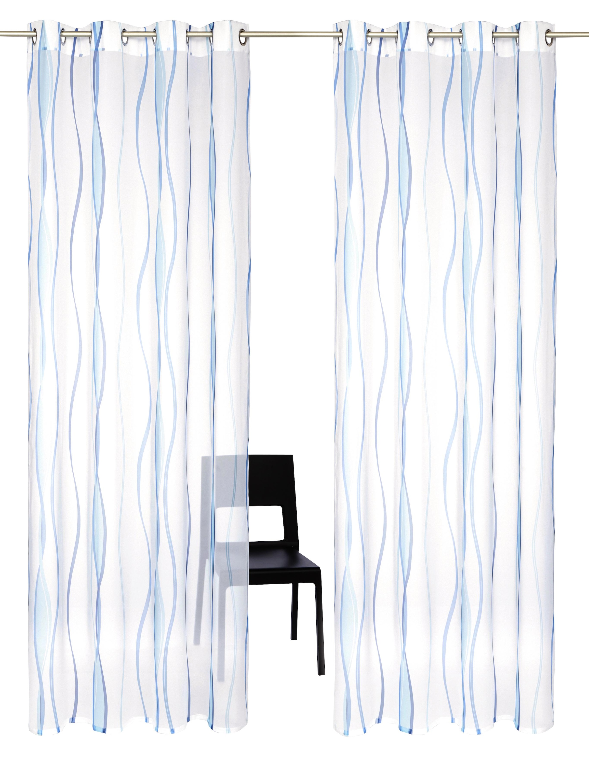 my home Gardine »Dimona«, (2 St.), 2-er Set, transparent, Voile, Polyester,  Wellen | Gardinen-Sets