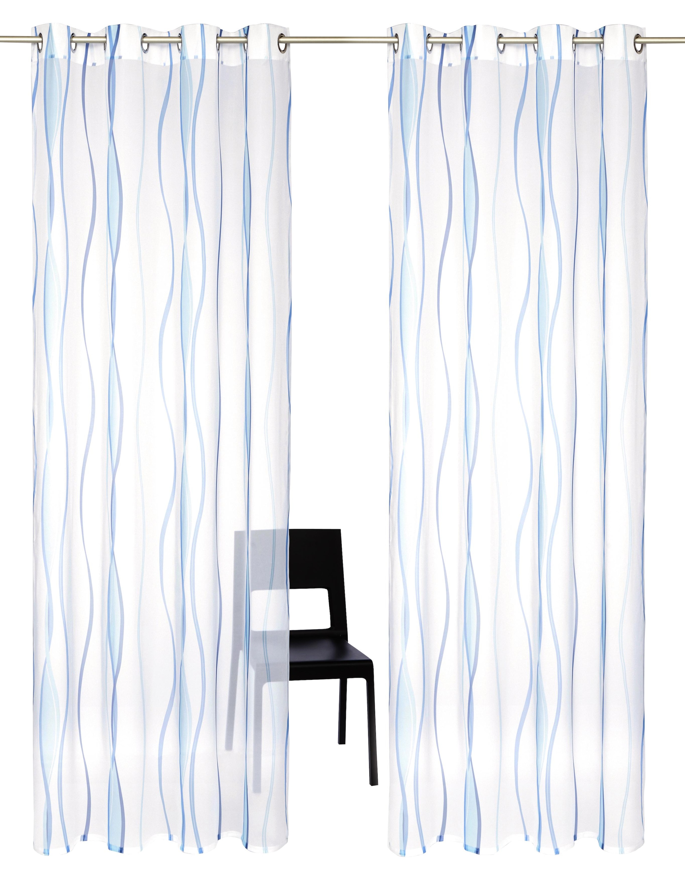 home Polyester, transparent, Set, Voile, Wellen Gardine 2-er St.), (2 my »Dimona«,