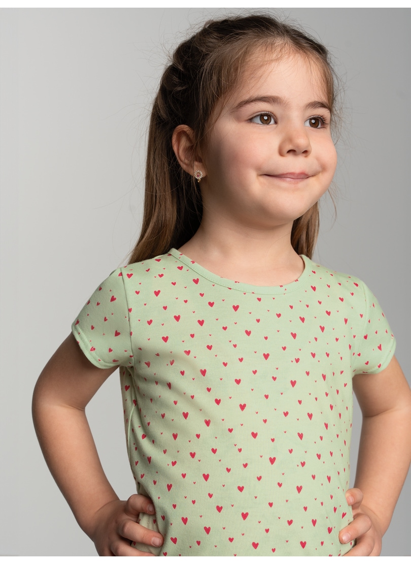 Trigema T-Shirt »TRIGEMA T-Shirt mit Allover Herzchen-Print« 1 Stk.