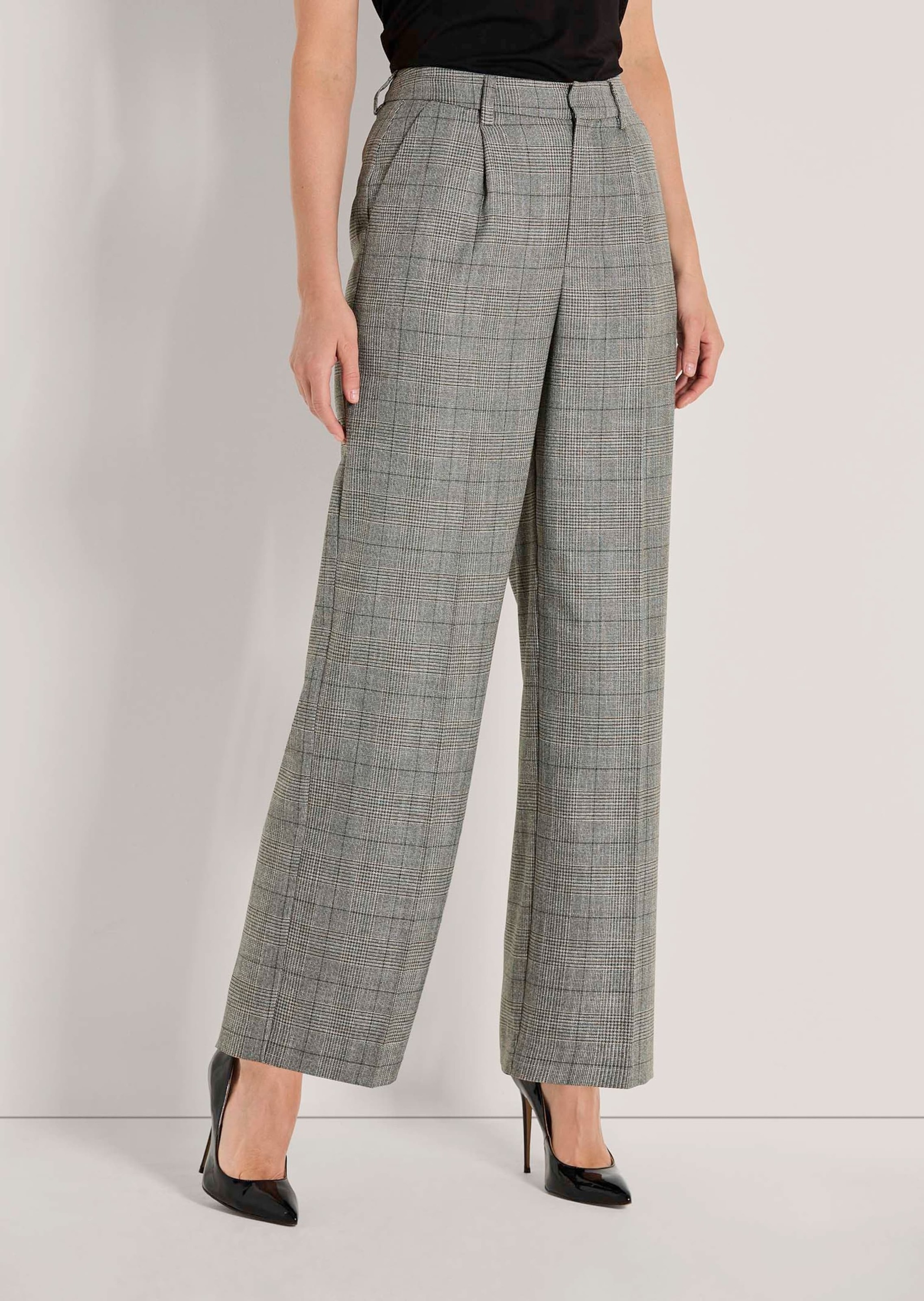 MADELEINE Bundfaltenhose »Bundfalten-Hose Glencheck-Hose mit weitem Bein«