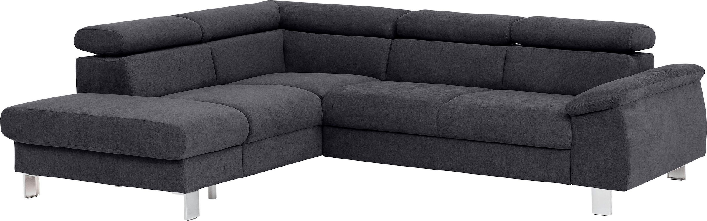 COTTA Polstergarnitur »Komaris L-Form, B: 249 bzw. 100 cm (Set: Ecksofa & Hocker)« Set,  mit Kopfteilverstellung, optional Bettfunktion, Bettkasten & Licht