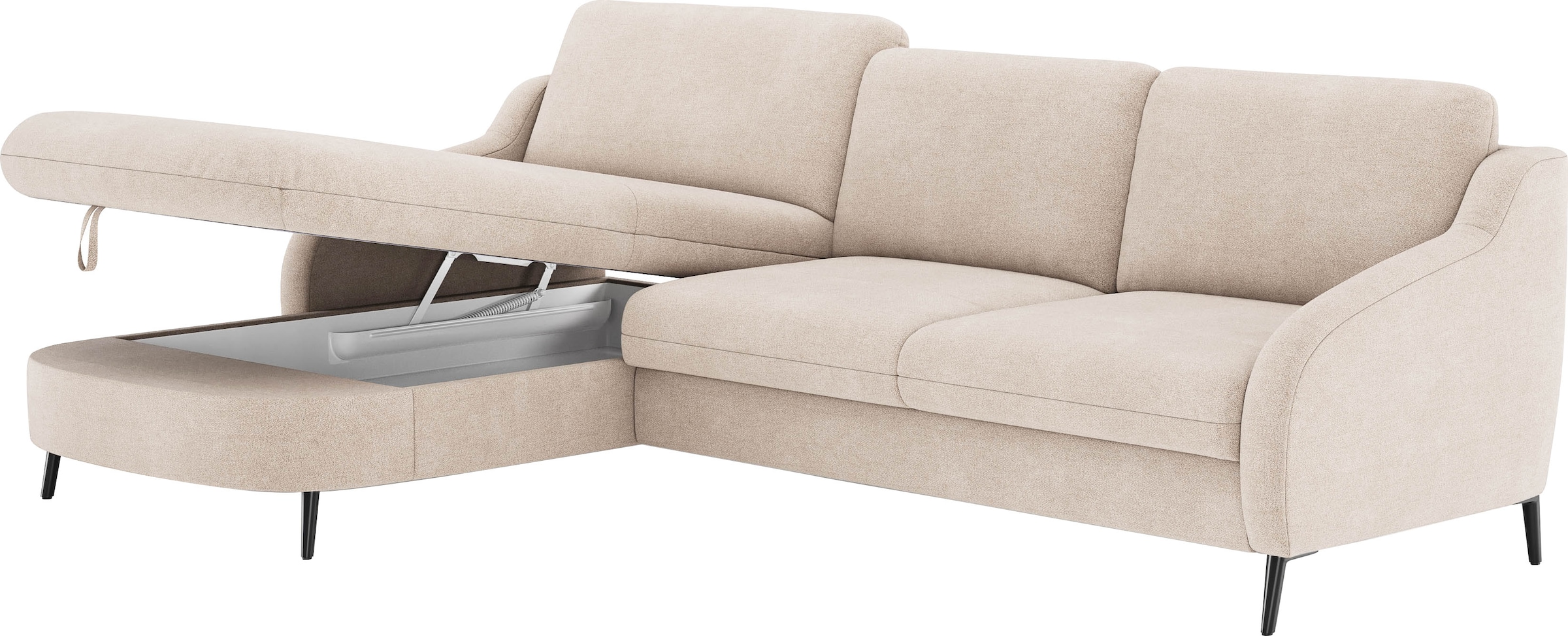 sit&more Ecksofa »Soul L-Form«, wahlweise mit Bettfunktion und Bettkasten oder Schubkasten