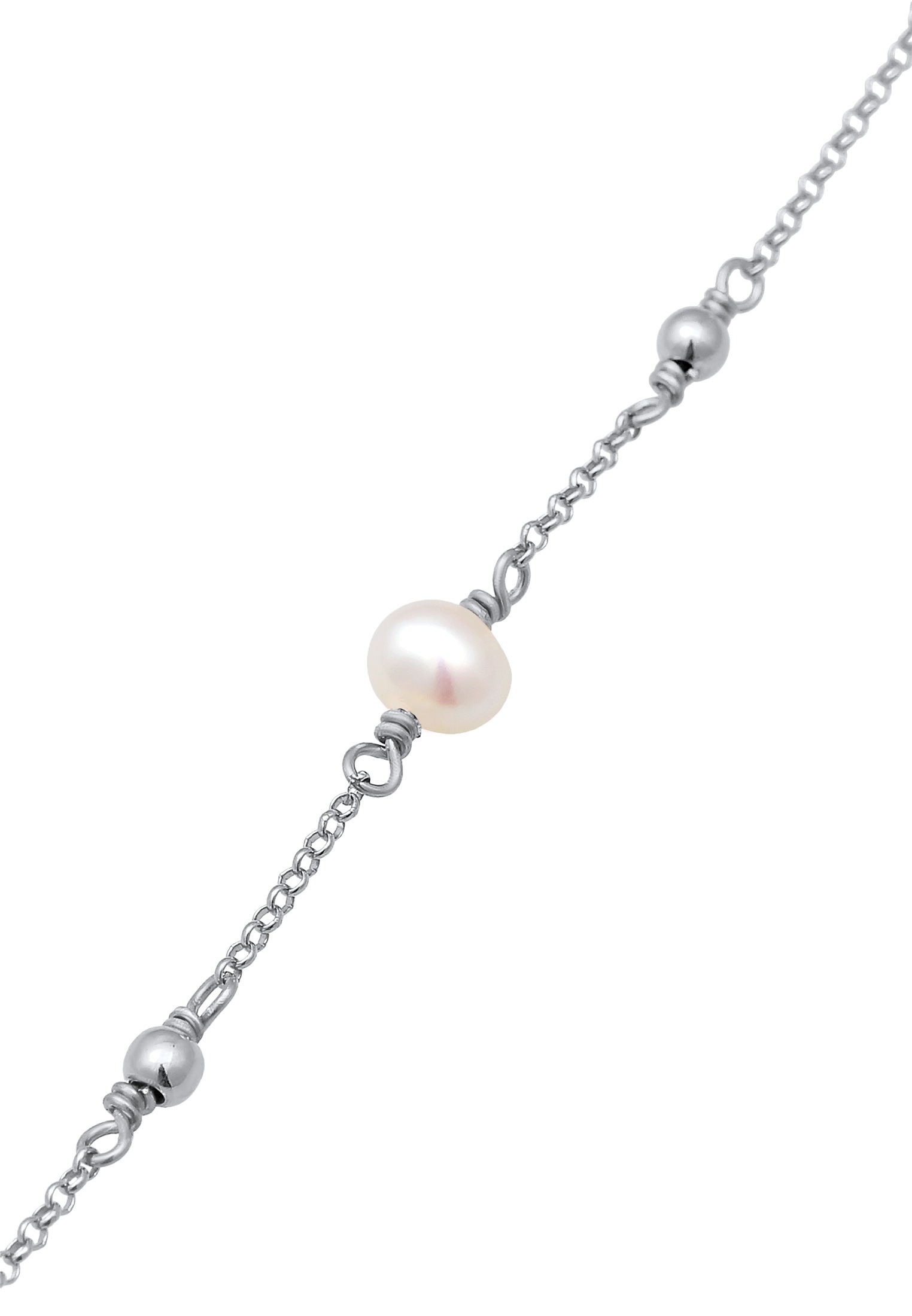Elli Armkette »Armband Erbskette Kugeln Süßwasserzuchtperle 925er Silber«