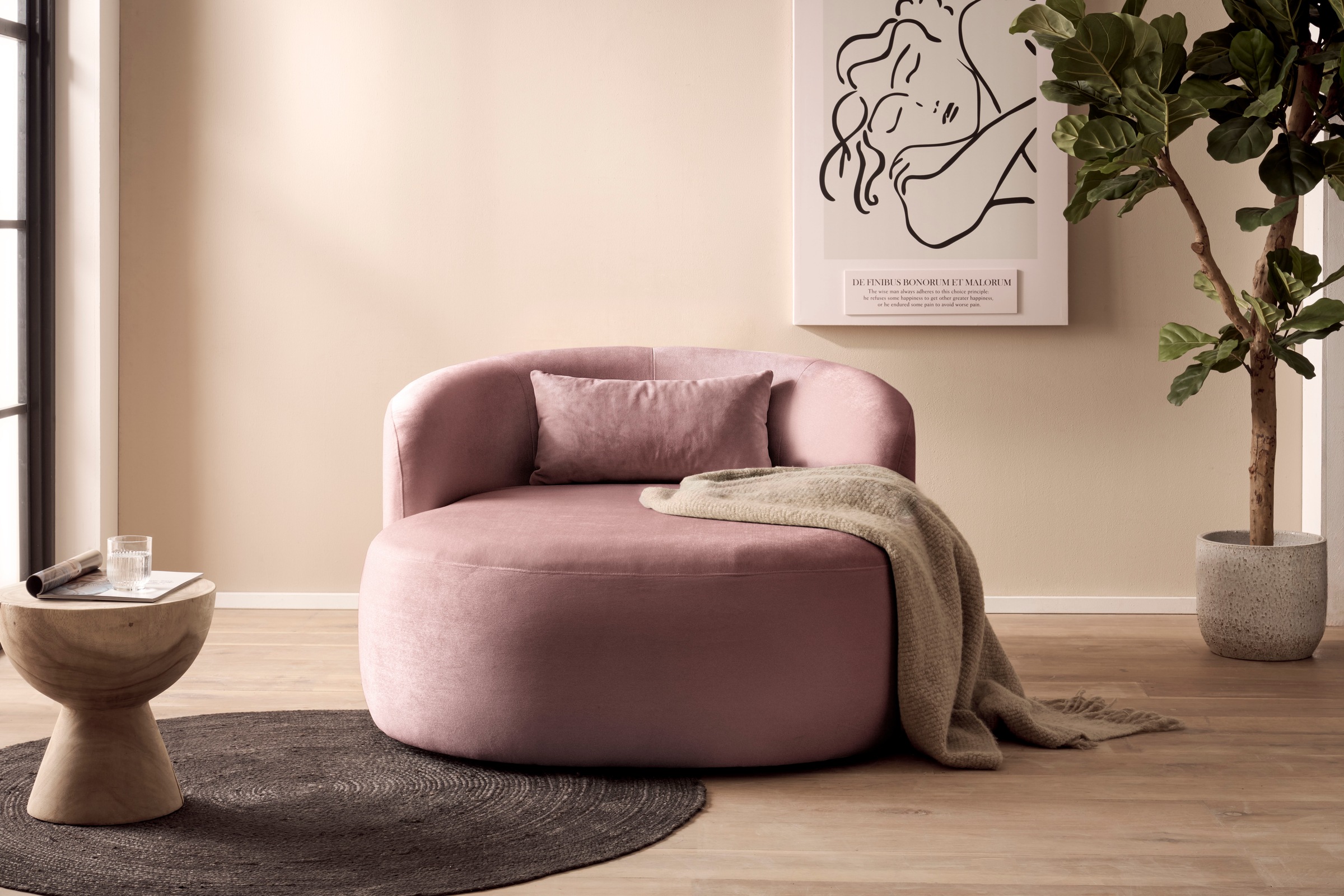 LeGer Home by Lena Gercke XXL-Sessel »Yllara, moderner Lesesessel, Loveseat mit großzügiger Sitzfläche« mit geschwungener Rückenlehne in Samt oder Struktur