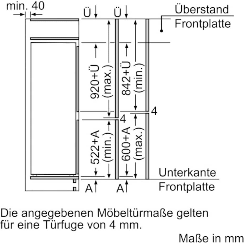 SIEMENS Einbaukühlgefrierkombination »KI67VVSF0«, KI67VVSF0, 144,6 cm hoch, 54,1 cm breit