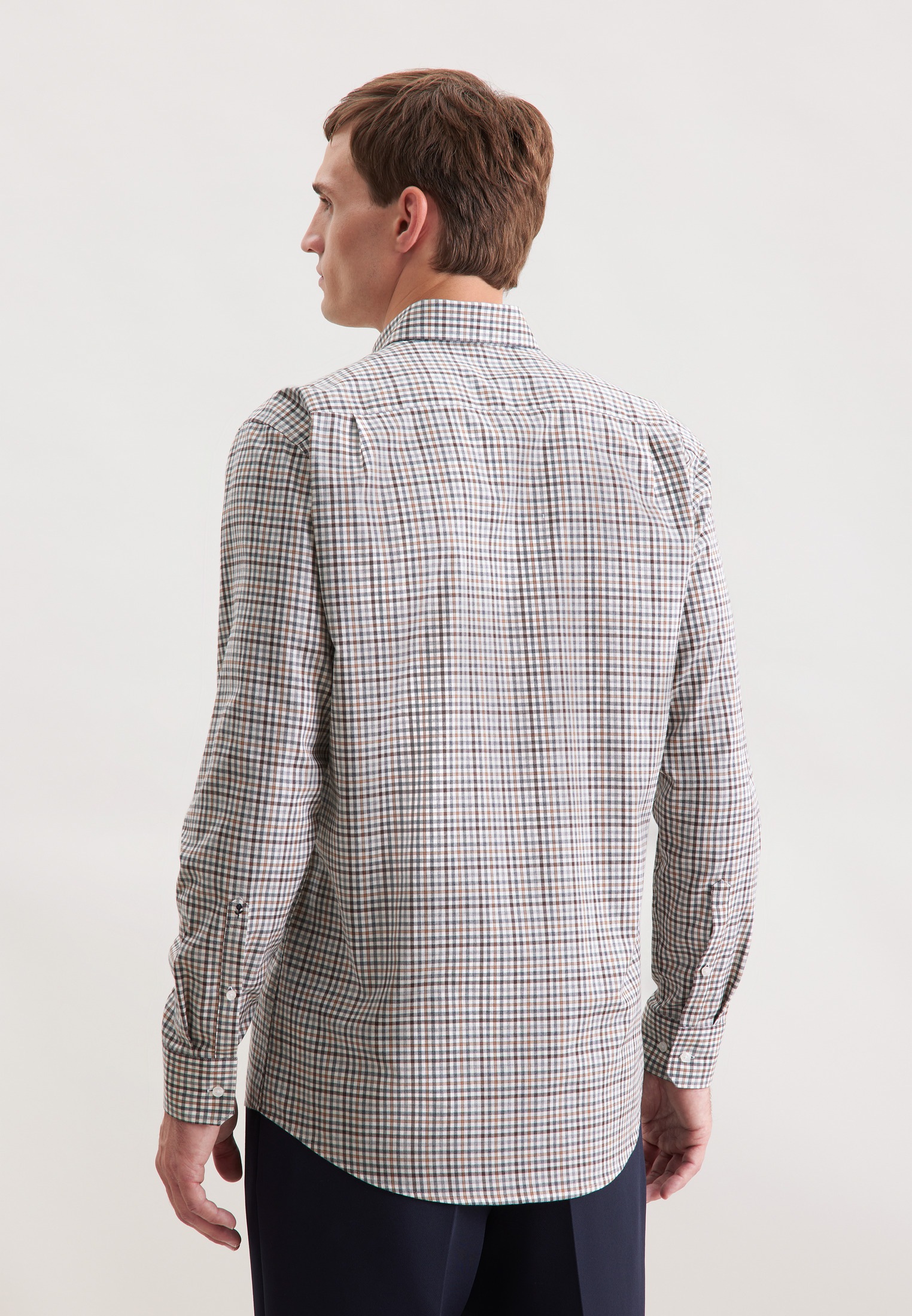 seidensticker Flanellhemd »Schwarze Rose« Regular 1/1 Button-Down-Kragen Karo