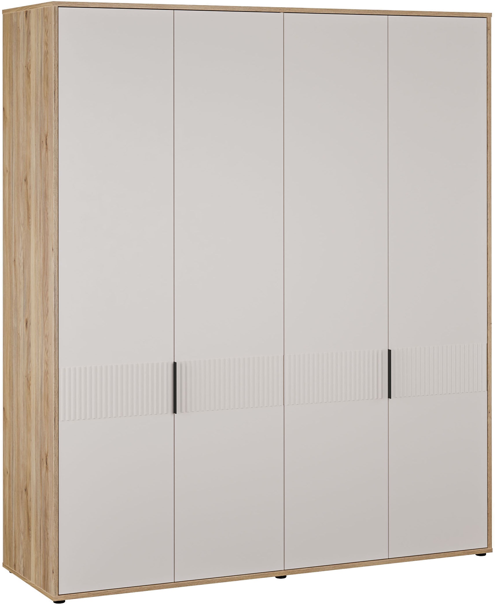 FORTE Kleiderschrank »Forte Seravel Drehtürenschrank, Lamellenoptik, 4 Türen« B/H/T 179,3/214,3/59,4 cm, Zubehör optional bestellbar