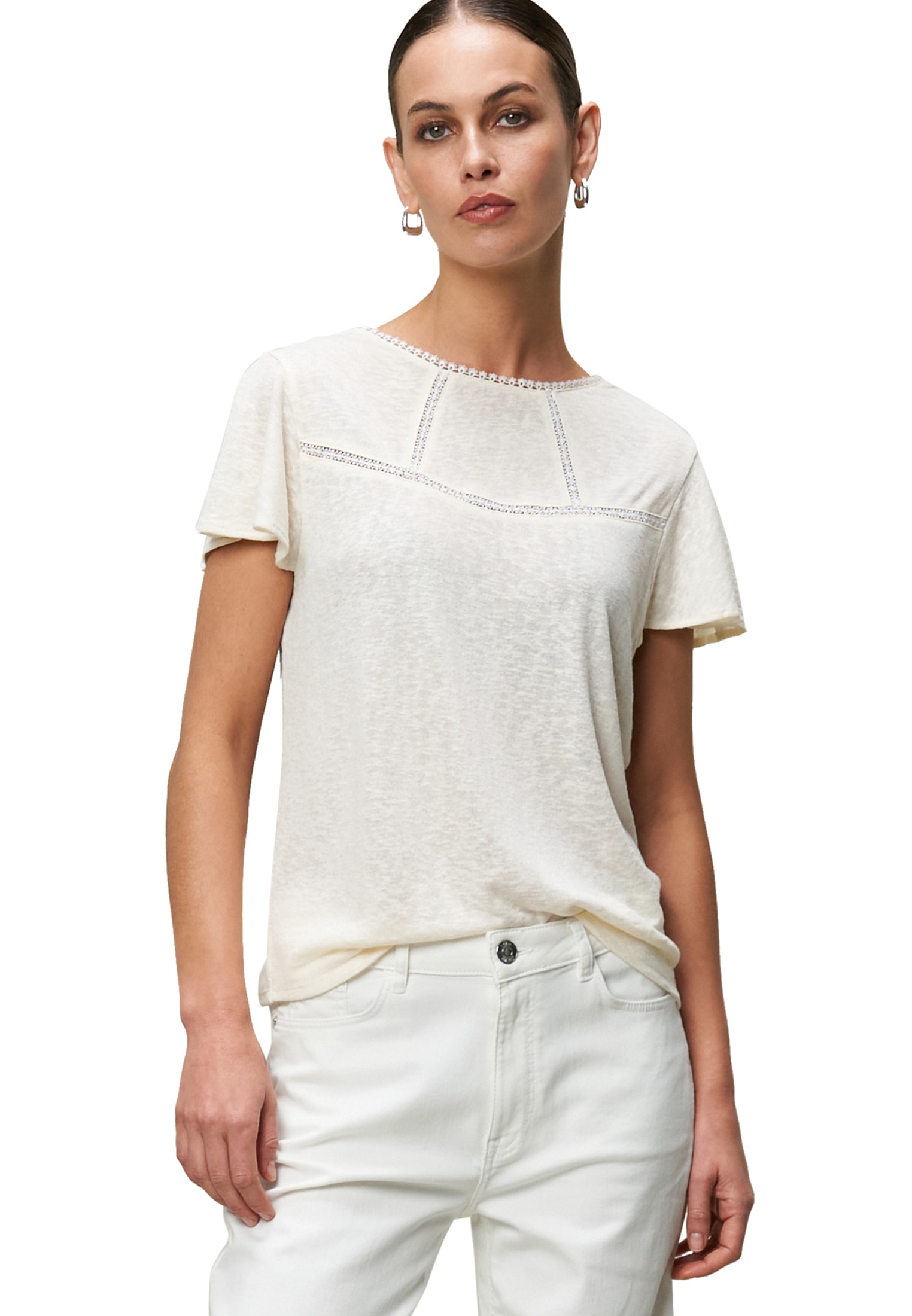 Zero T-Shirt »Shirt mit Häkeldetails«