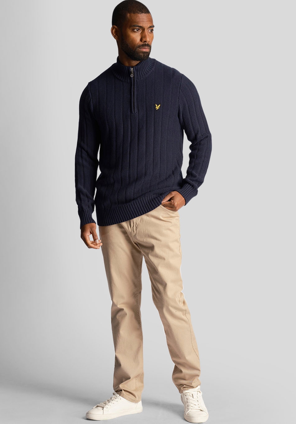 Lyle & Scott Strickpullover, mit Stehkragen