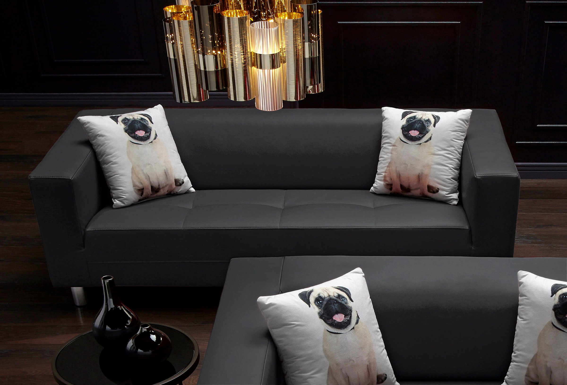 COLLECTION AB 3-Sitzer, mit 2 lustigen Hunde-Zierkissen, frei im Raum stellbar kaufen