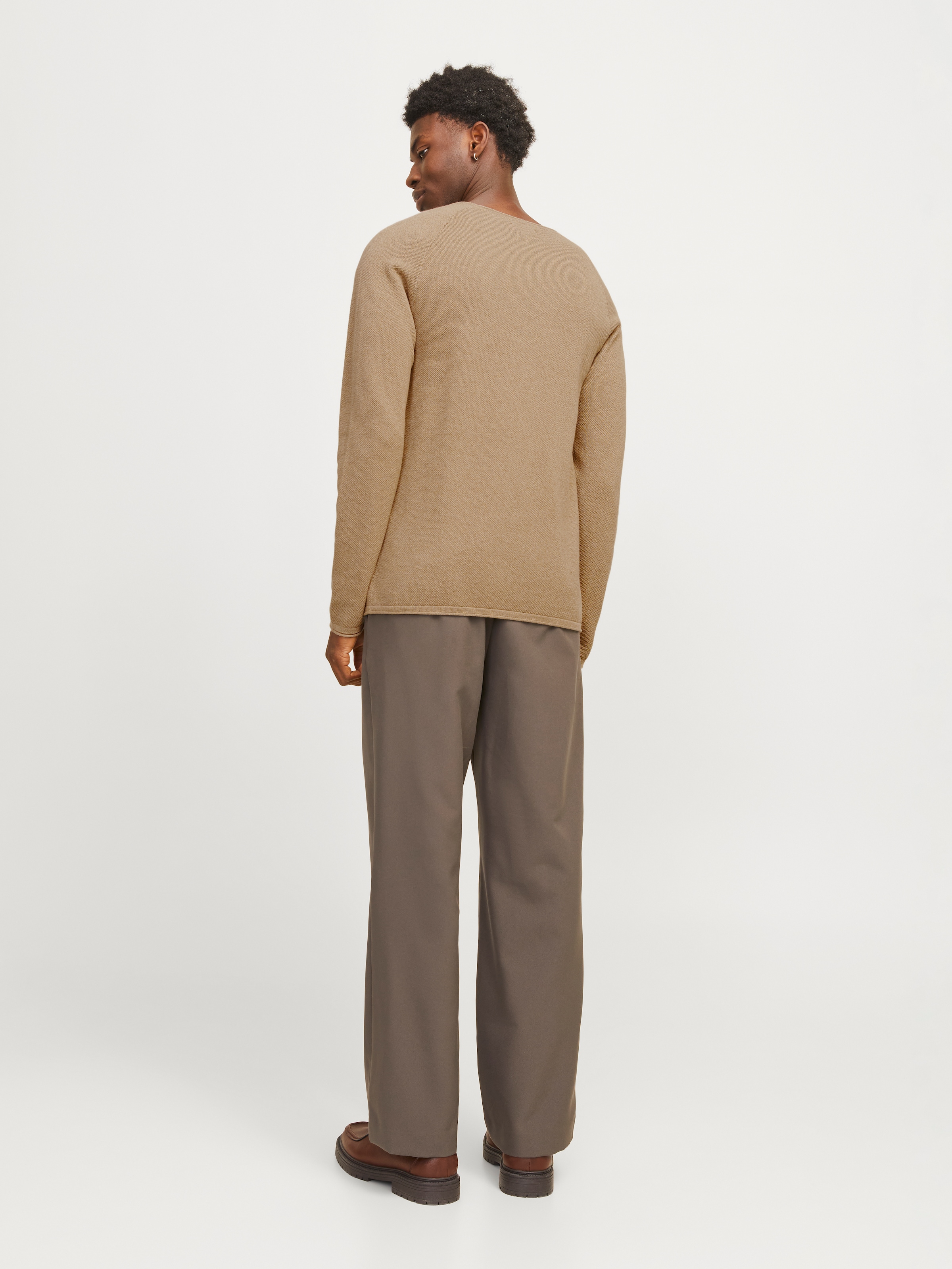 Jack & Jones Rundhalspullover »JJEHILL KNIT CREW NECK NOOS«, aus Strukturstrick