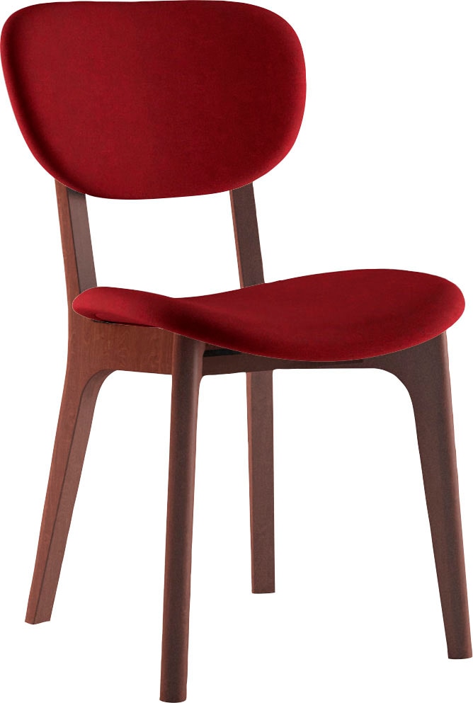 INOSIGN Stuhl »COZY Made in Italy«, (Set), 2 St., Microfaser, Gestell in Buche, Kirsch- oder Nussbaum, Massivholz, Design Stuhl