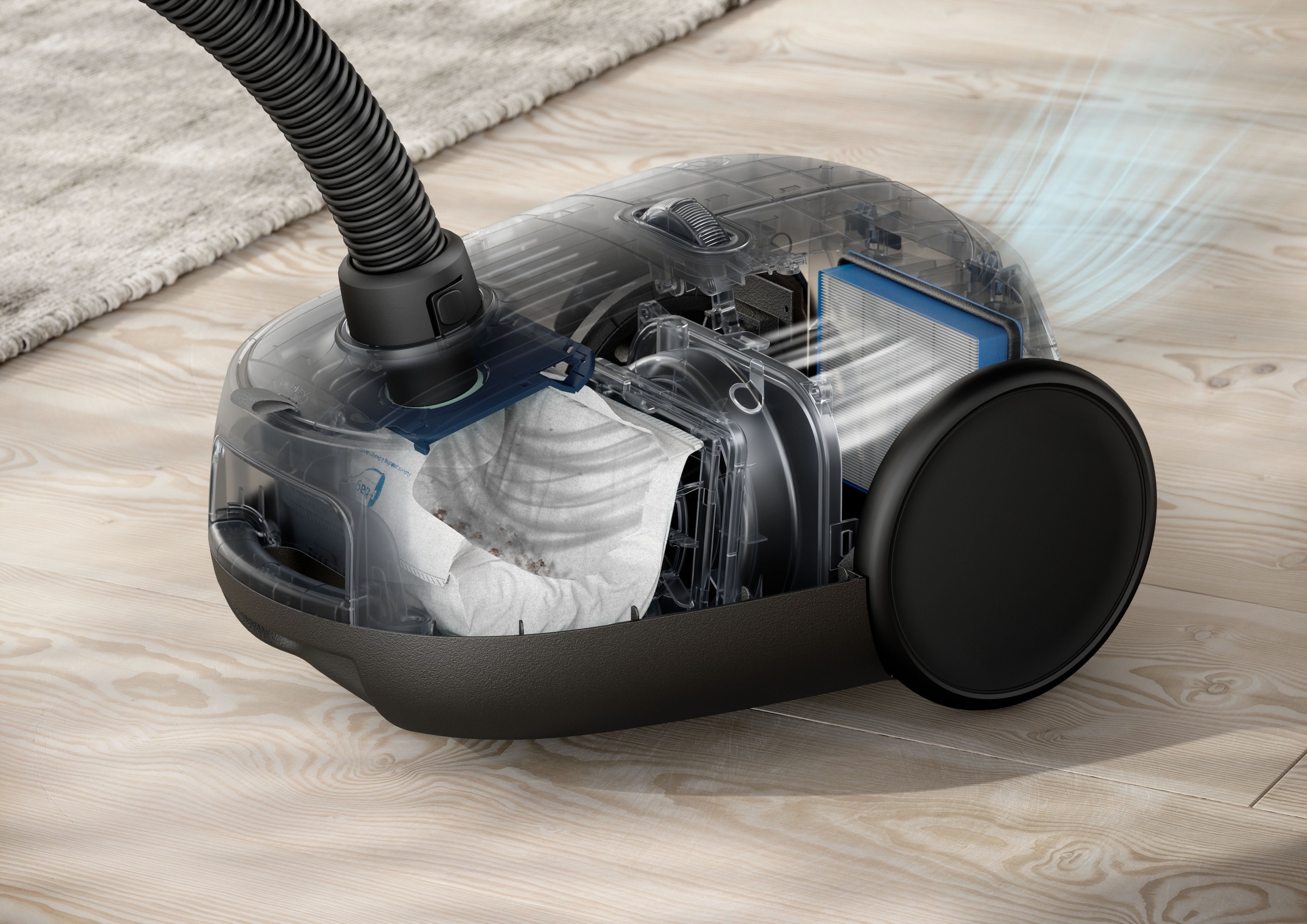 AEG Bodenstaubsauger »CLEAN 6000 (AB61C2DB)«, 850 W, mit Beutel, hohe Saugleistung, inkl. Zusatzdüsen, 50 % Recyclingkunststoff