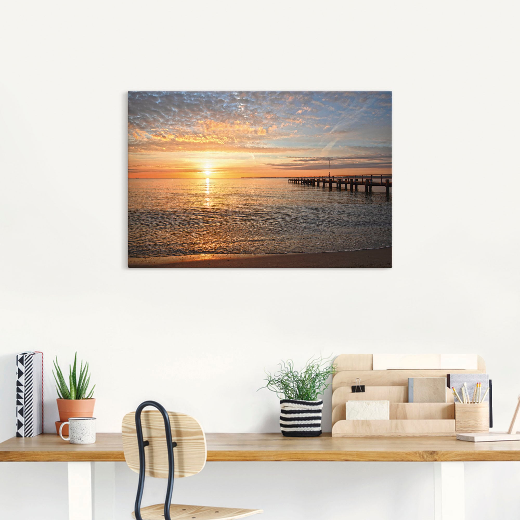 Artland Wandbild »Früh morgens an der Ostsee«, Bilder vom Sonnenuntergang & -aufgang, (1 St.), als Alubild, Outdoorbild, Leinwandbild, Poster, Wandaufkleber