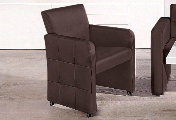 exxpo - sofa fashion Sessel »Barista, Loungesessel auf Rollen mit hoher Bodenfreiheit«, schmale Armlehnen, Gesamtbreite ca. 61 cm, Komfortsitzhöhe ca. 49cm