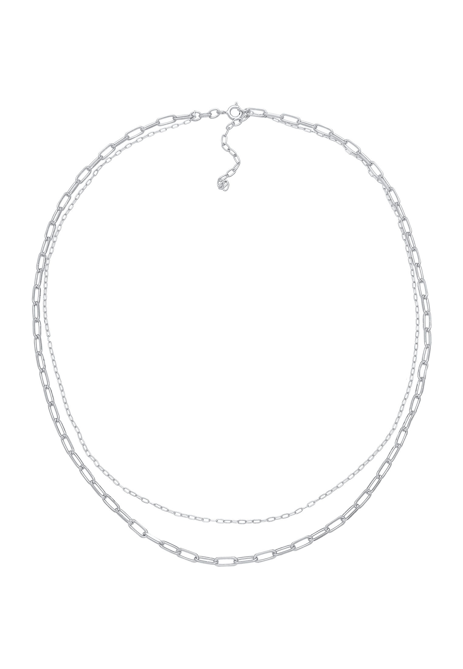 Elli Silberkette »Halskette Layer Glieder Oval Basic Chunky Chain 925 Silber«