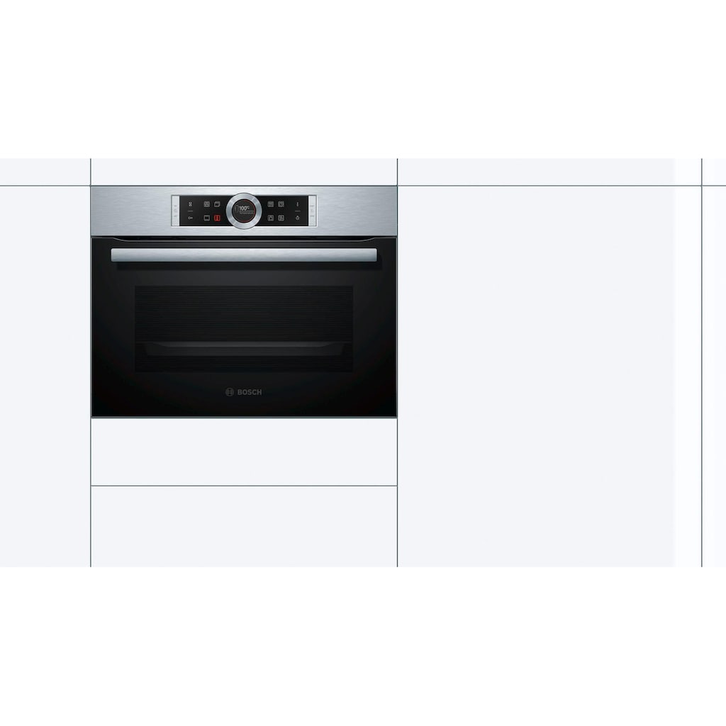 BOSCH Einbaubackofen »CBG635BS3«, 8, CBG635BS3, mit Teleskopauszug nachrüstbar, ecoClean Direct