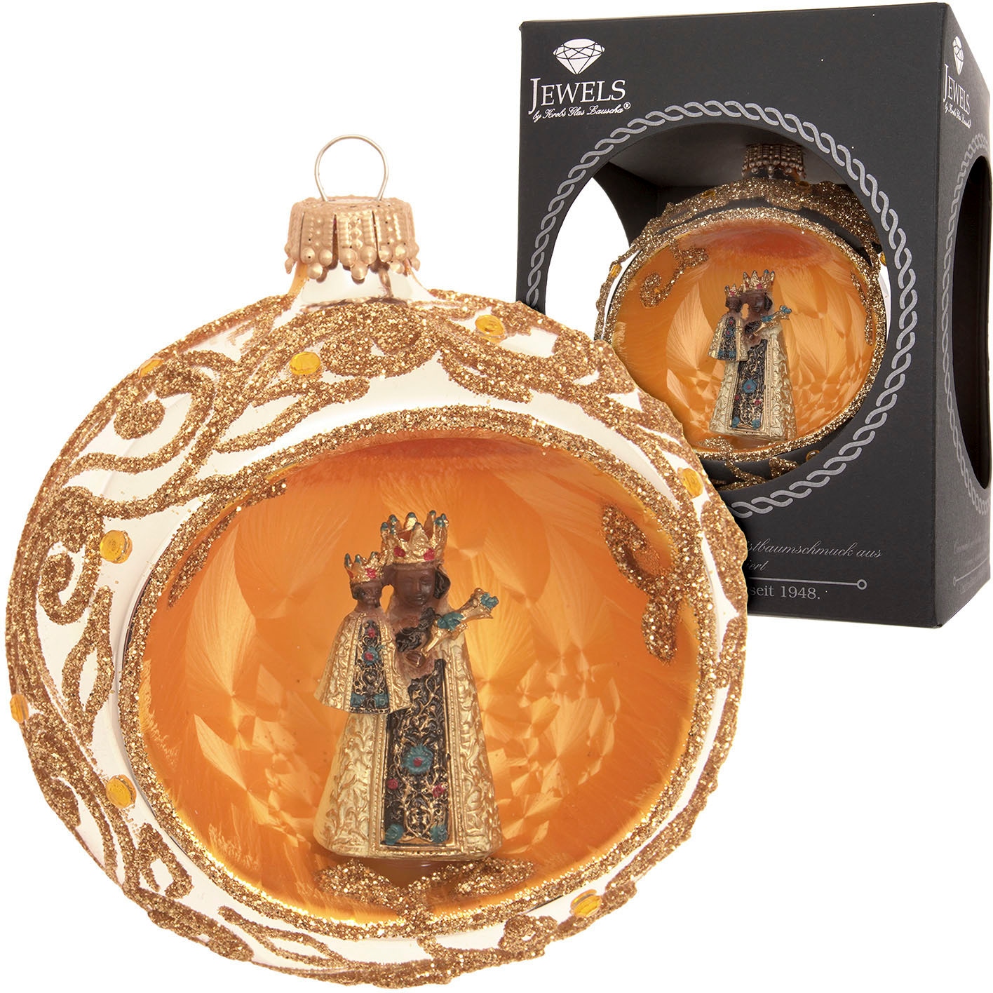 Christbaumschmuck »Reflexkugel mit schwarzer Madonna«, (Packung, 1 tlg.),...