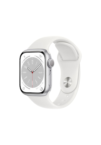 Apple Watch Series 8 GPS, 41 mm Aluminiumgehäuse Silber, Sportarmband Weiß kaufen