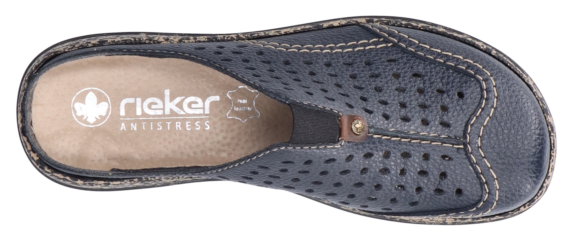 Rieker Clog  Schlupfschuh, Hausschuh, Sommerschuh mit Perforation