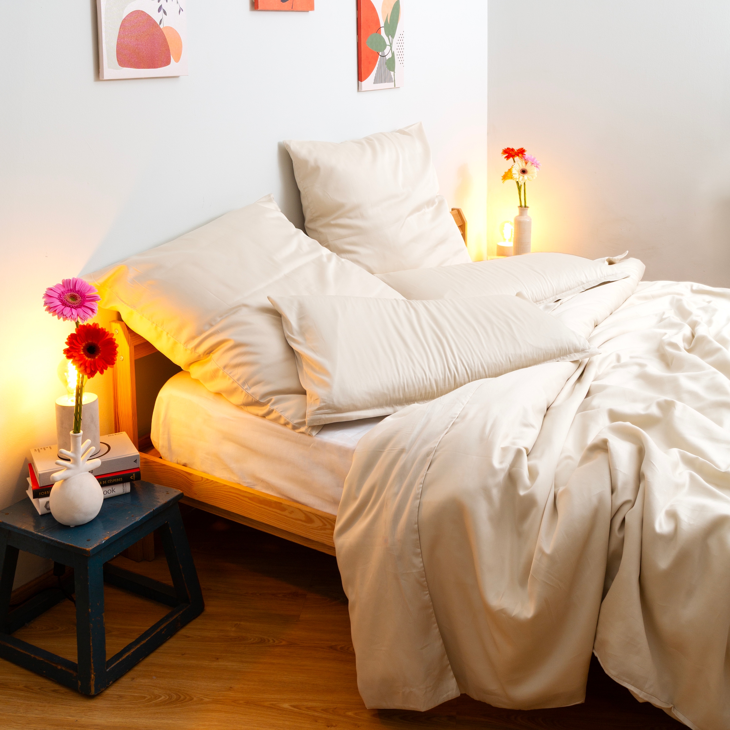 Wolkenfeld Kissenbezug »Mako-Satin Baumwolle Kopfkissenbezug - Premium Kissenbezug« Größe 80x80 und 40x80 cm; versteckter Reißverschluss