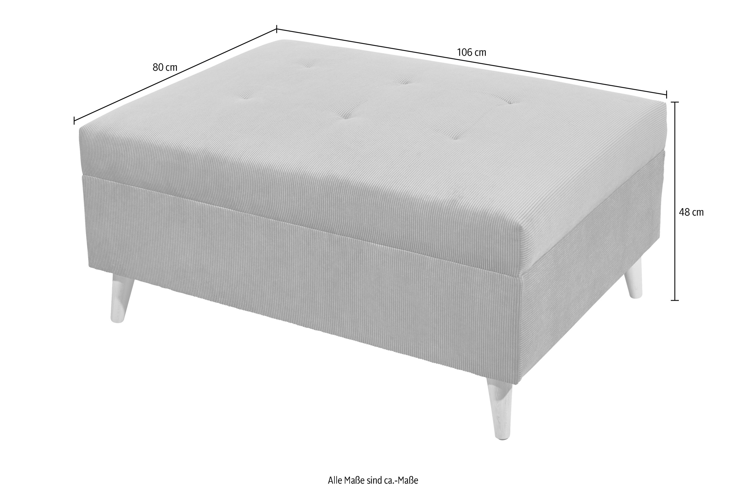 ED EXCITING DESIGN Ecksofa »Calanda L-Form«, mit Hocker & 3 Zierkissen