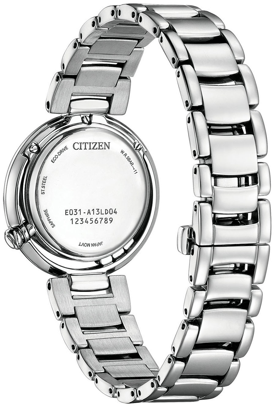 Citizen Solaruhr, Armbanduhr, Damenuhr, mit Diamanten, Edelstahlarmband, Saphirglas