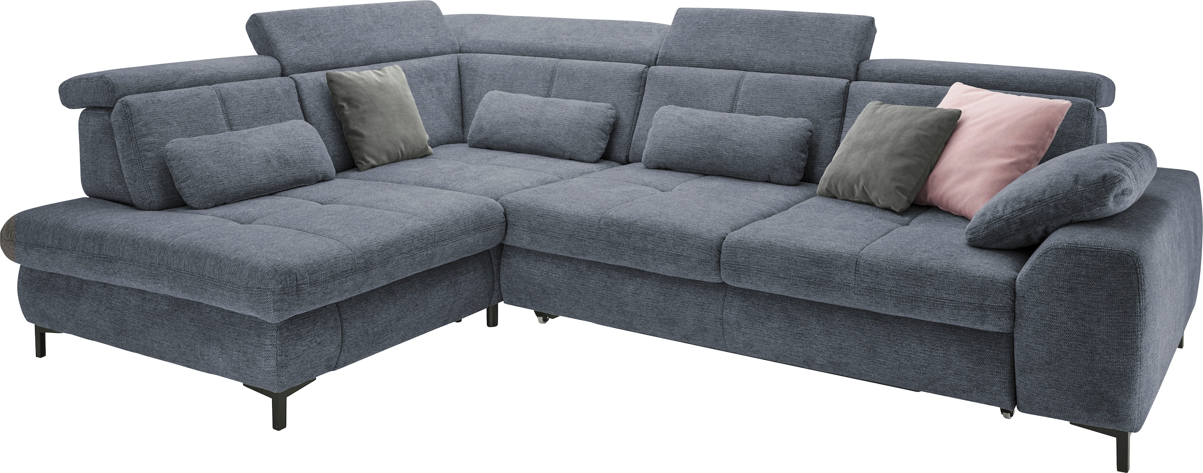 set one by Musterring Ecksofa »SO 3400 Sitzhöhe 47cm oder 49cm, Sitztiefe verstellbar, B/T 317/220 cm«, Kaltschaumpolsterung, Flachgewebe, whlw. mit Funktionen, Sitzhöhe 47
